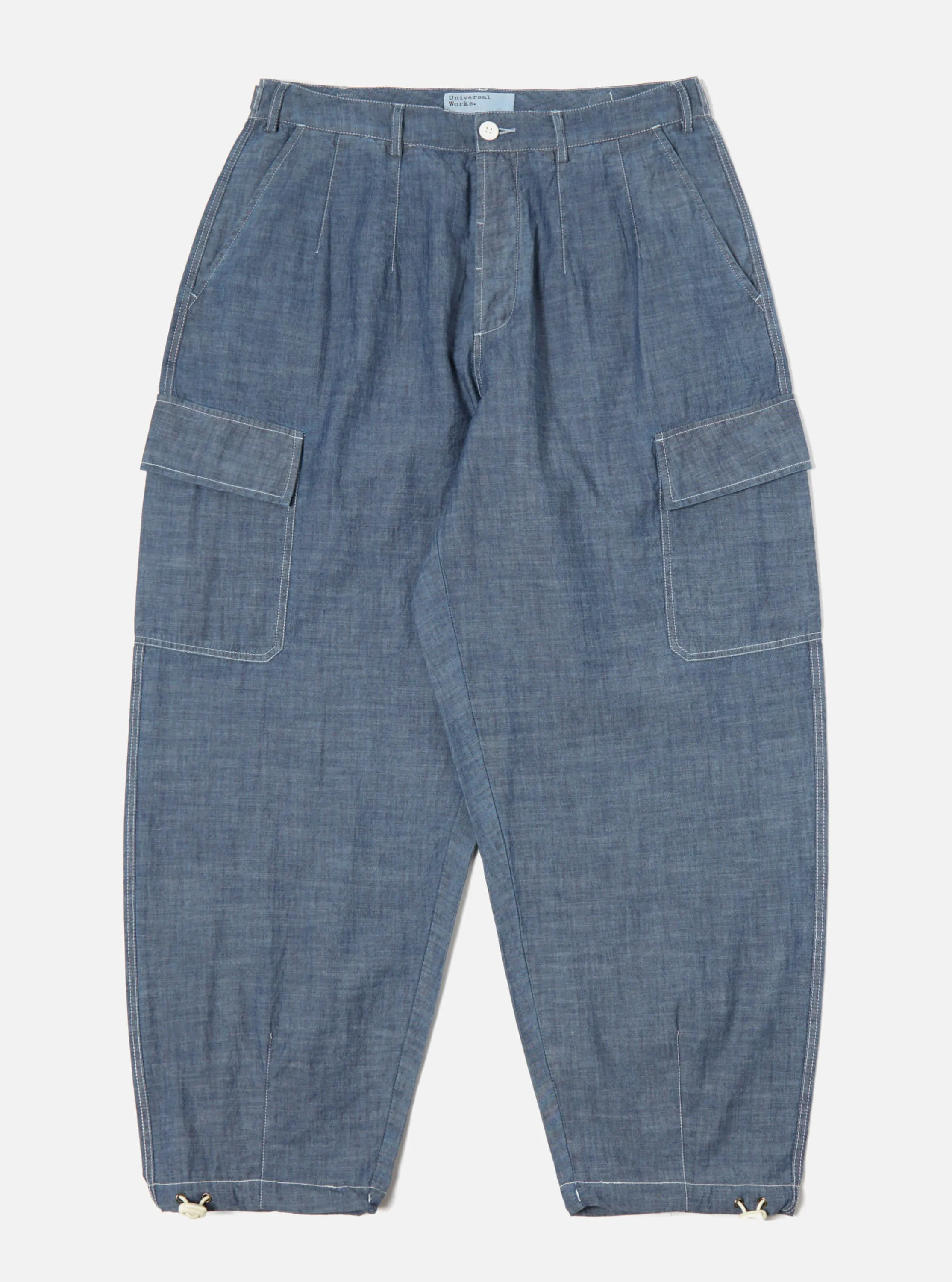 Universal Works Loose Cargo Pant in Indigo Chambray sold by Universal Works product image thumbnail 2