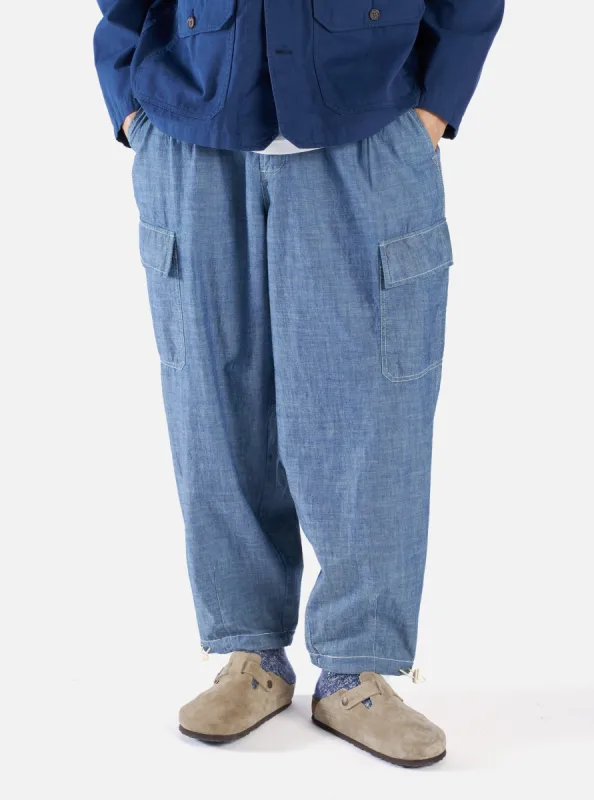 Universal Works Loose Cargo Pant in Indigo Chambray sold by Universal Works