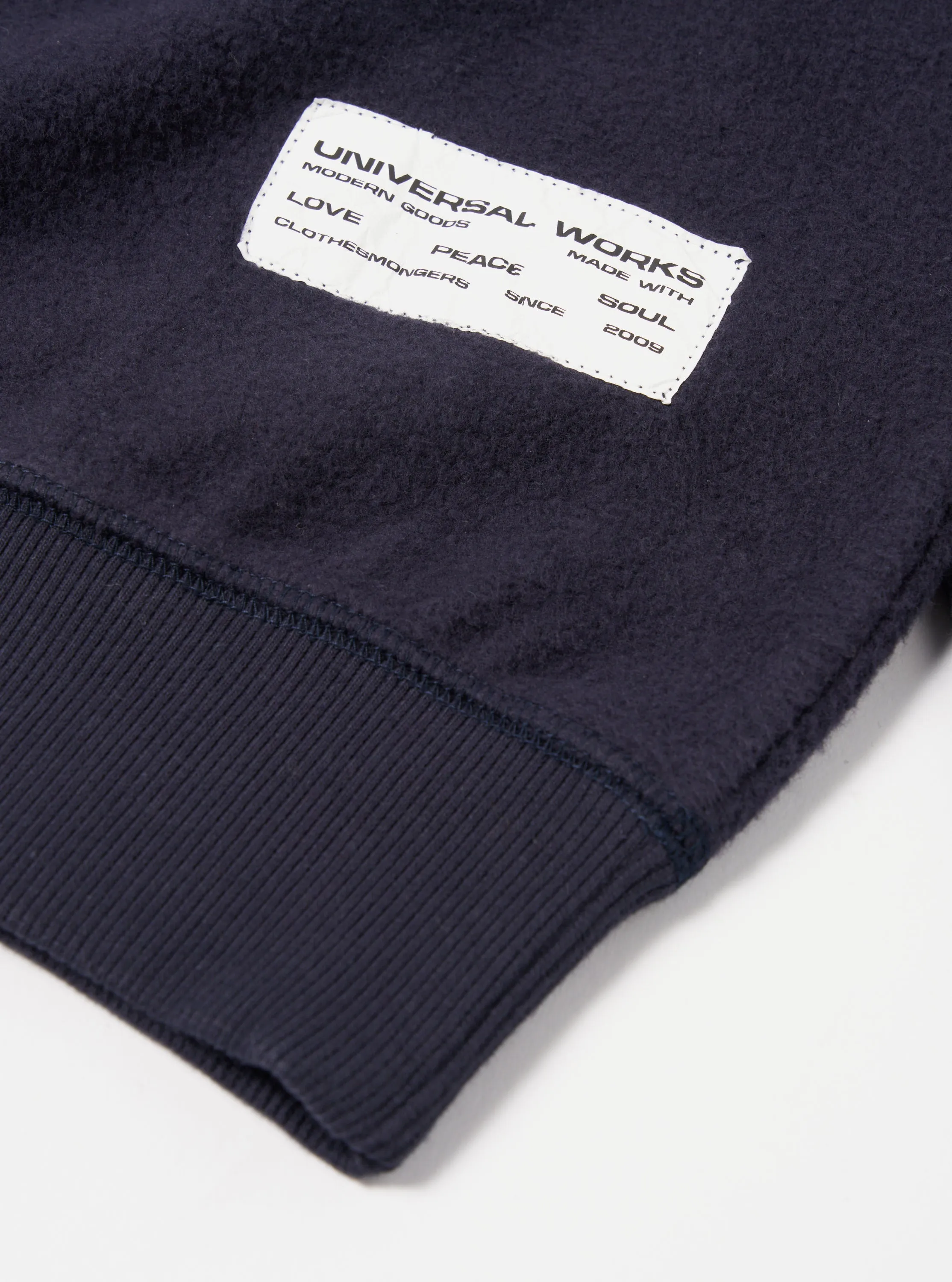 Universal Works Sweatshirt in Navy Brush Back Sweat sold by Universal Works product image thumbnail 4