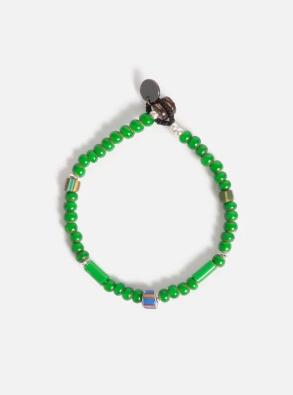 Mikia Bracelet in Green & White Hearts made by Universal Works