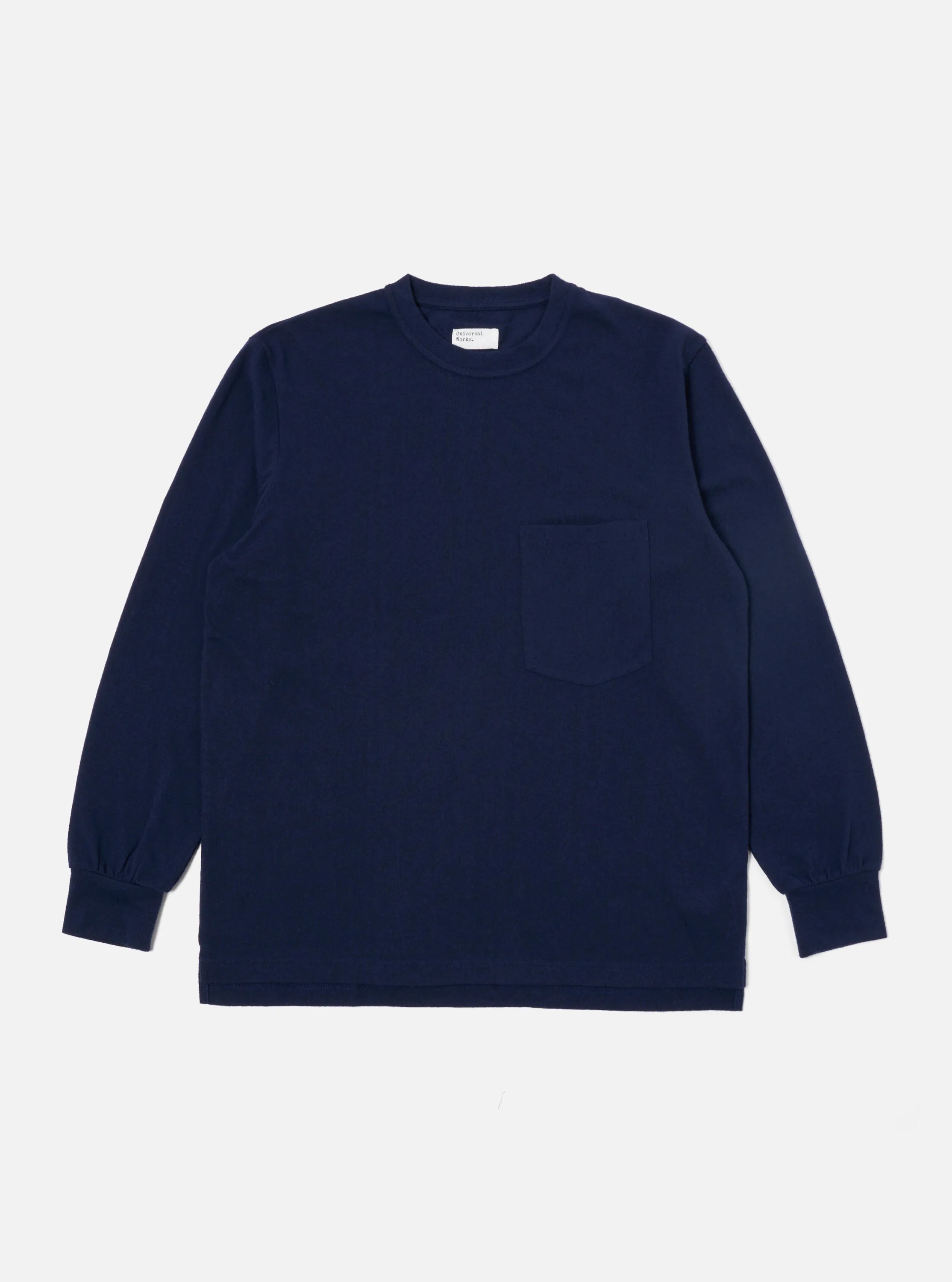 Universal Works Loose L/S Tee in Navy Recycled Wool Mix sold by Universal Works