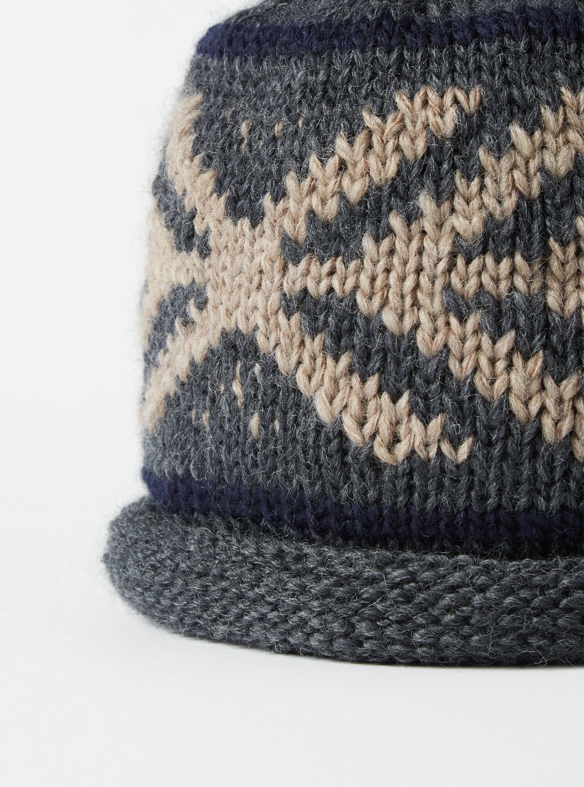 cableami® Watch Cap in Gray Wool Jacquard sold by Universal Works product image thumbnail 5