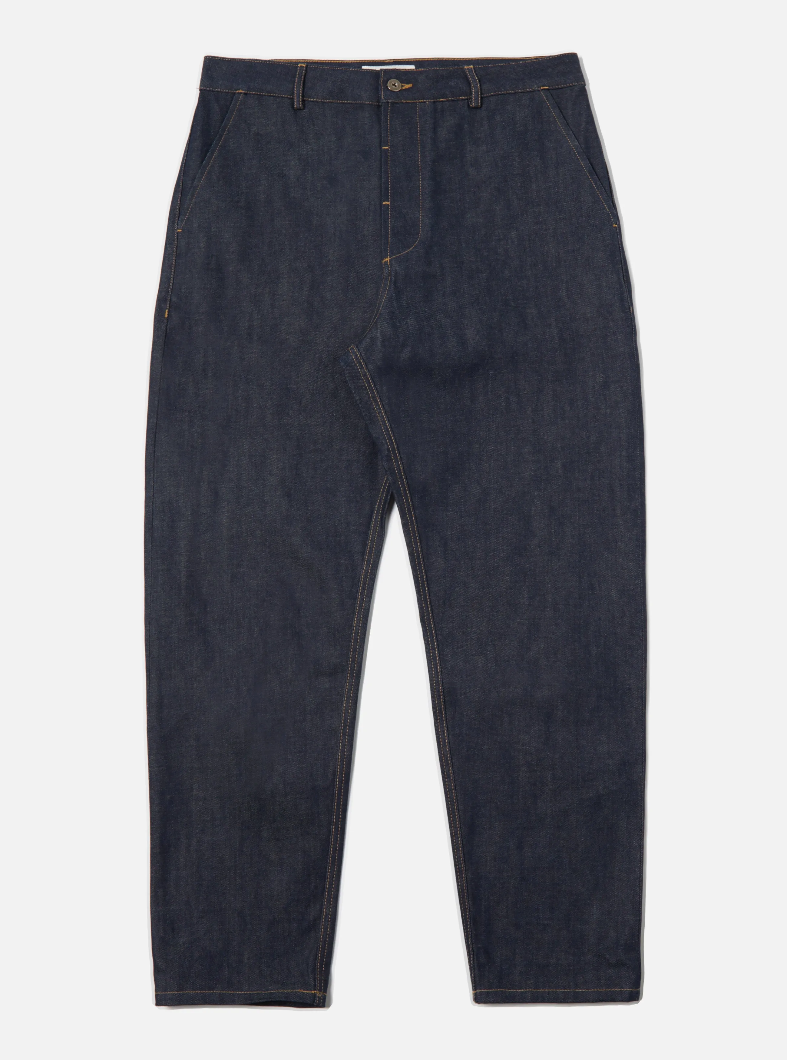 Indigo 13oz Selvedge Denim Military Chino sold by Universal Works