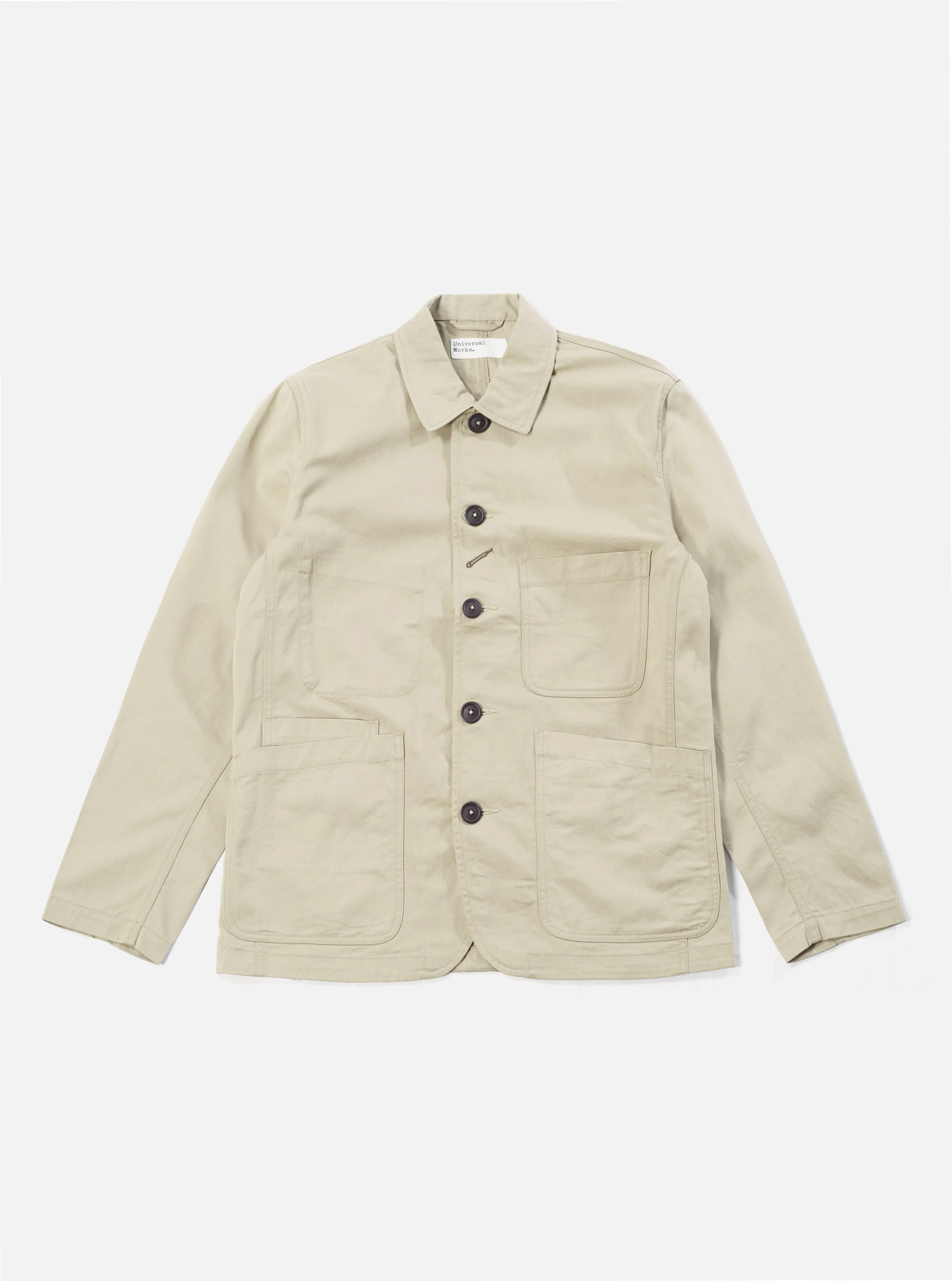 Universal Works Bakers Jacket in Stone Twill sold by Universal Works