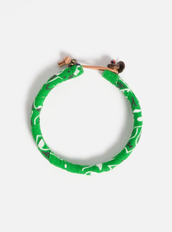 Mikia Bracelet in Green Bandana made by Universal Works