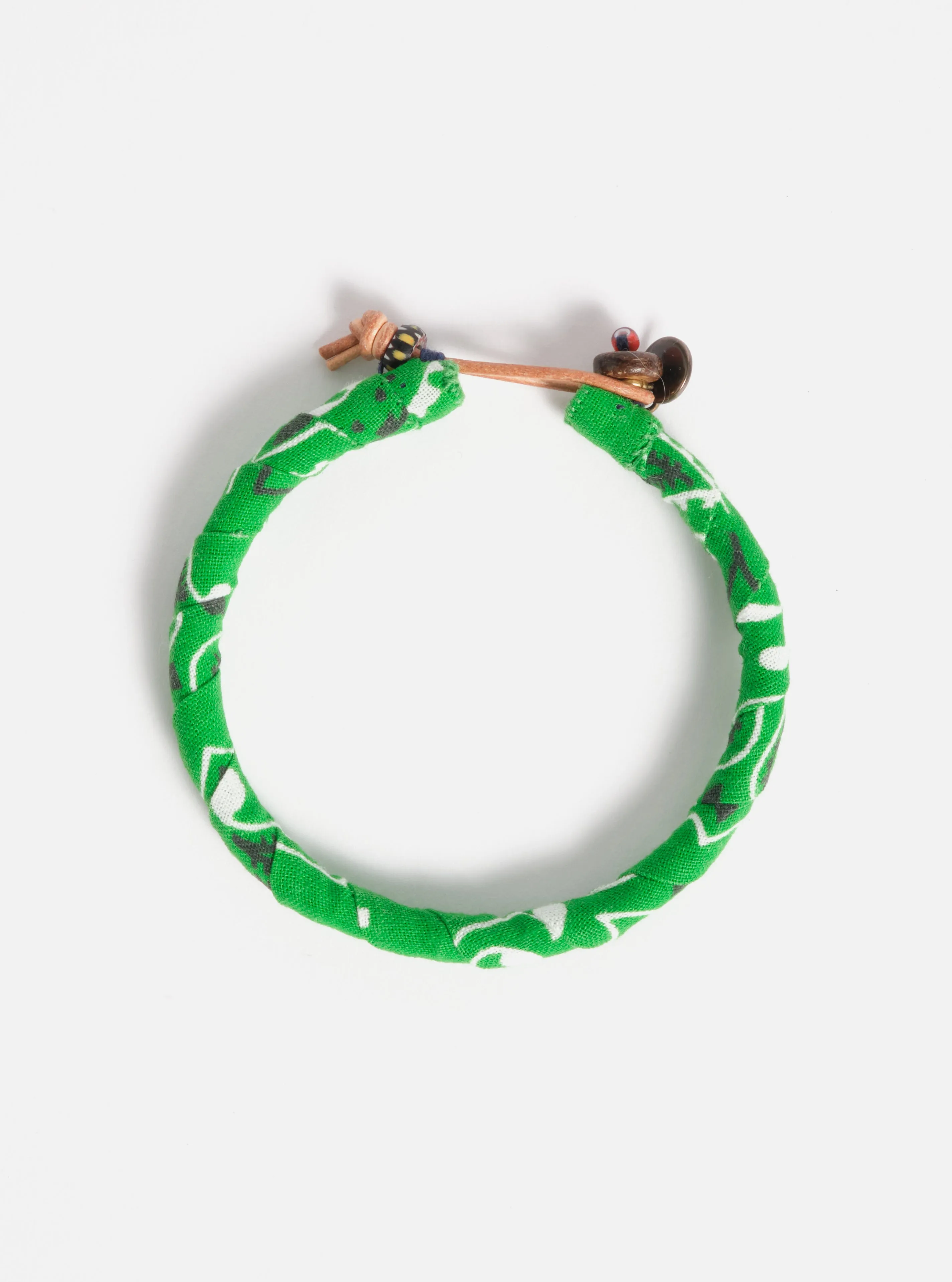 Mikia Bracelet in Green Bandana sold by Universal Works