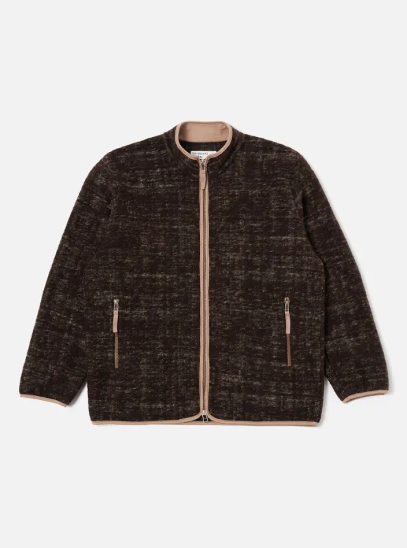 Universal Works Climbing Jacket in Brown Marble Fleece sold by Universal Works