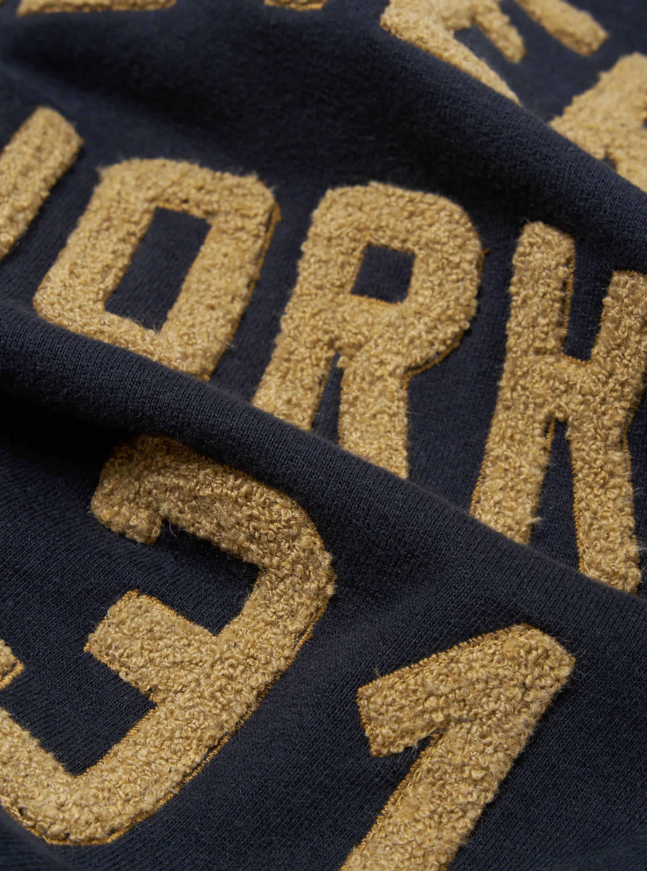 Universal Works Embroidered Sweatshirt in Navy Brush Back Sweat sold by Universal Works product image thumbnail 5