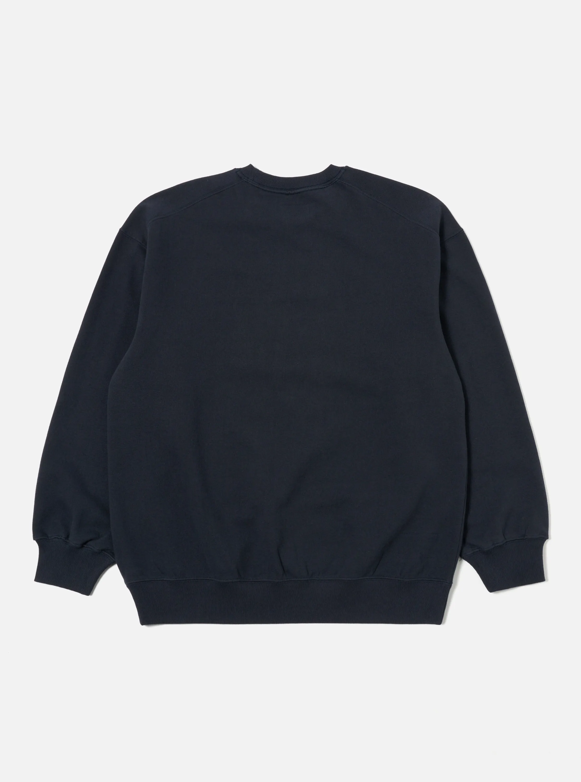 Universal Works Embroidered Sweatshirt in Navy Brush Back Sweat sold by Universal Works product image thumbnail 2