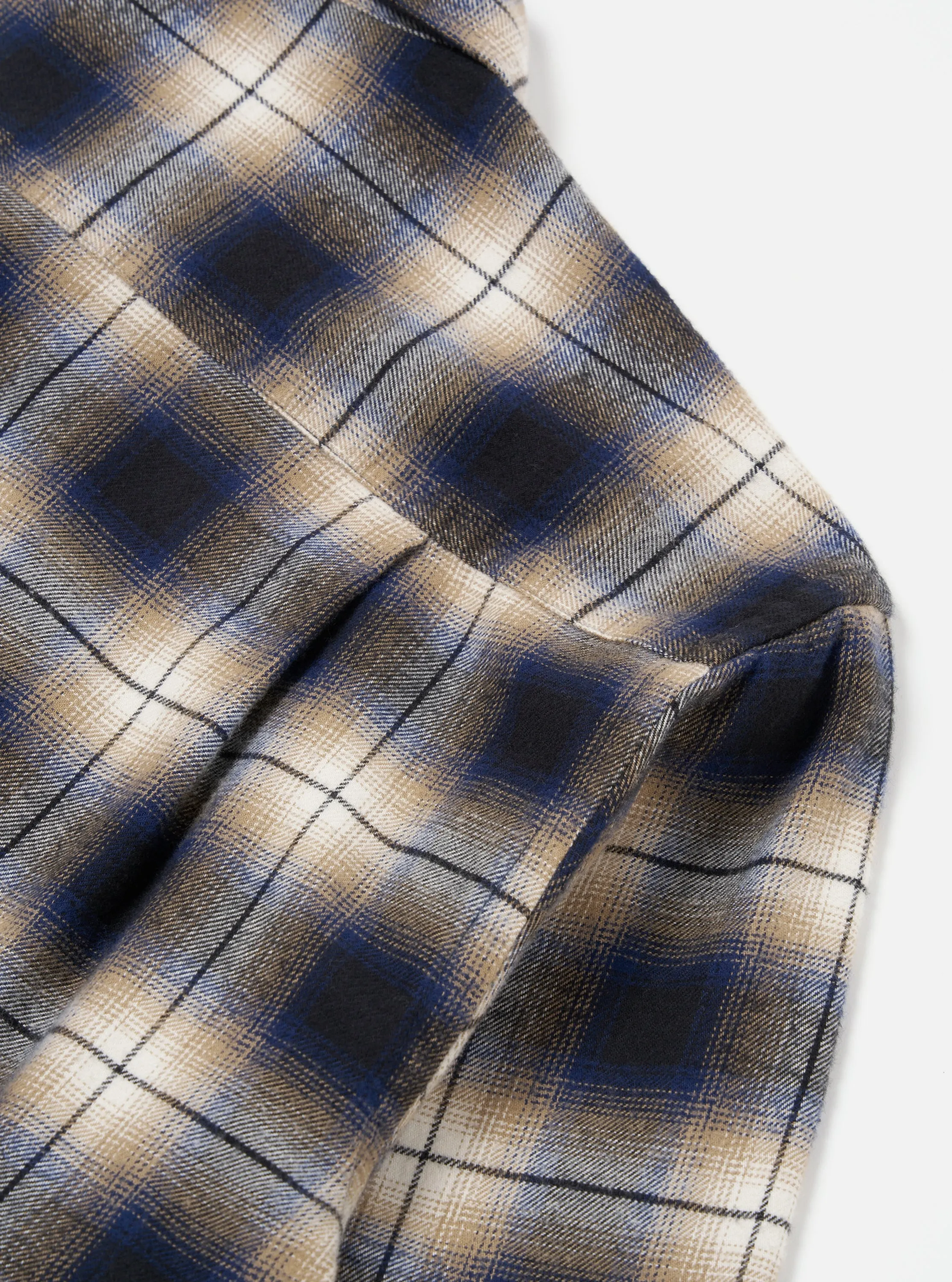 Universal Works Square Pocket Shirt in Navy Wyoming Check sold by Universal Works product image thumbnail 4