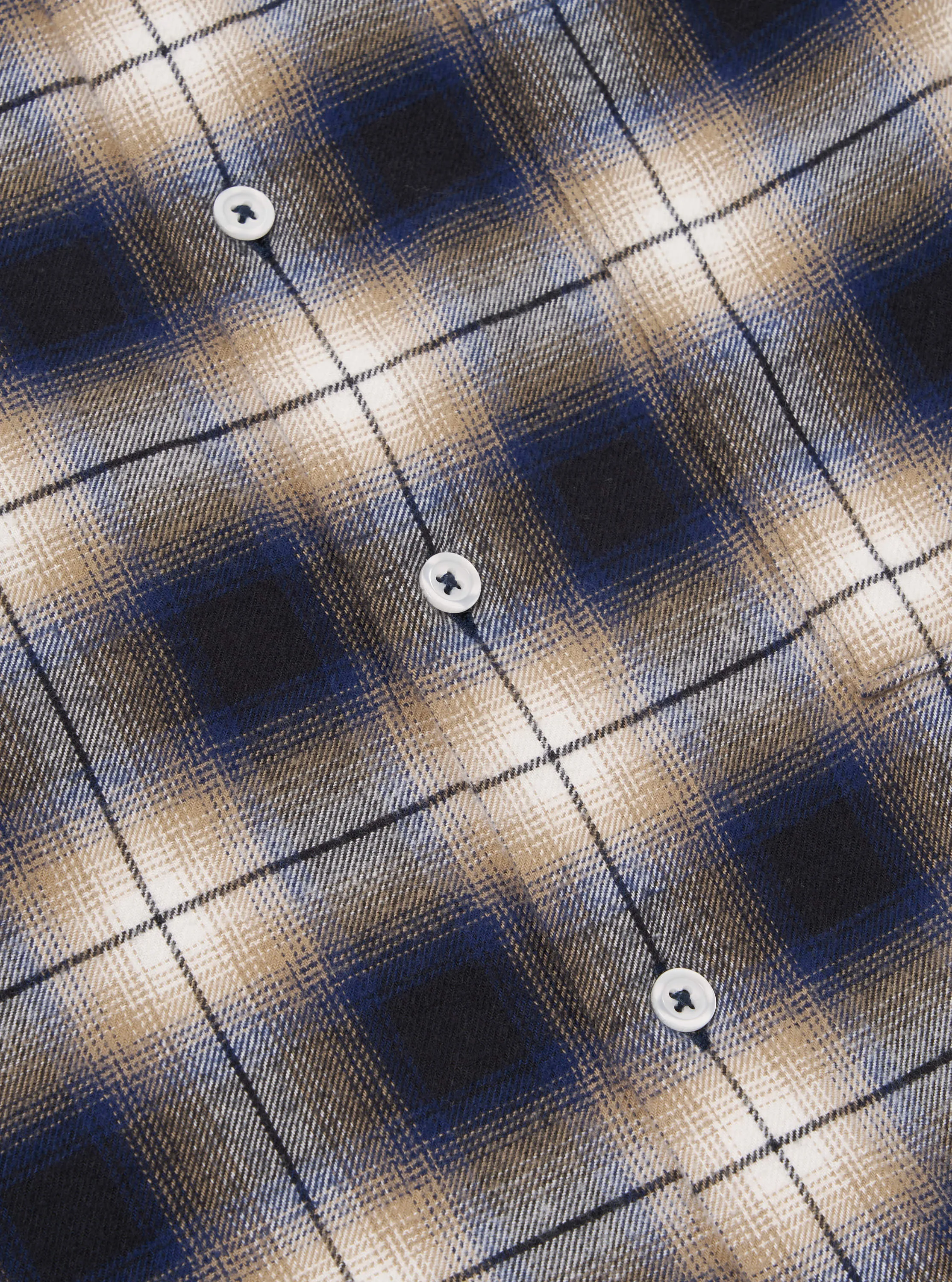 Universal Works Square Pocket Shirt in Navy Wyoming Check sold by Universal Works product image thumbnail 5