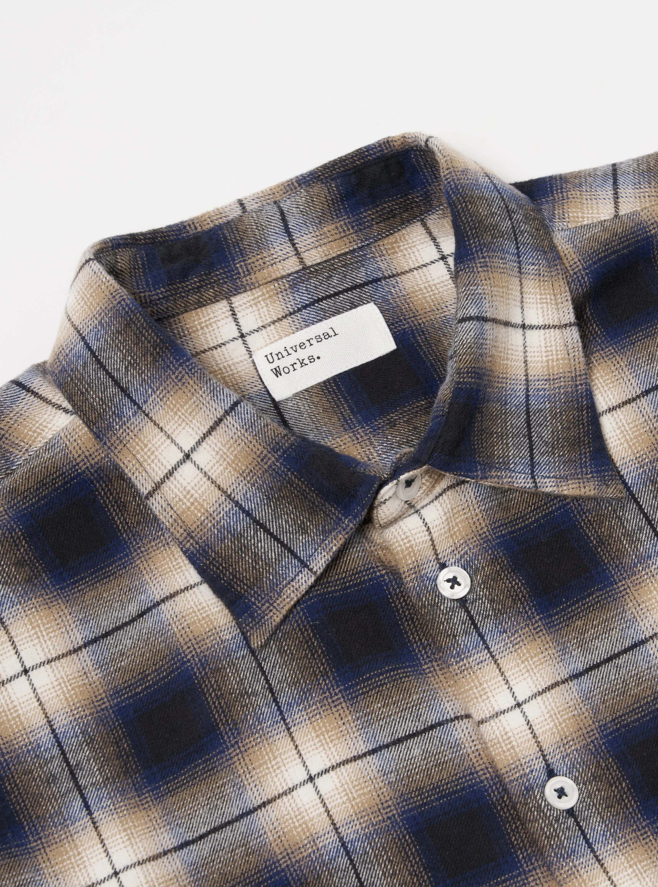 Universal Works Square Pocket Shirt in Navy Wyoming Check sold by Universal Works product image thumbnail 3