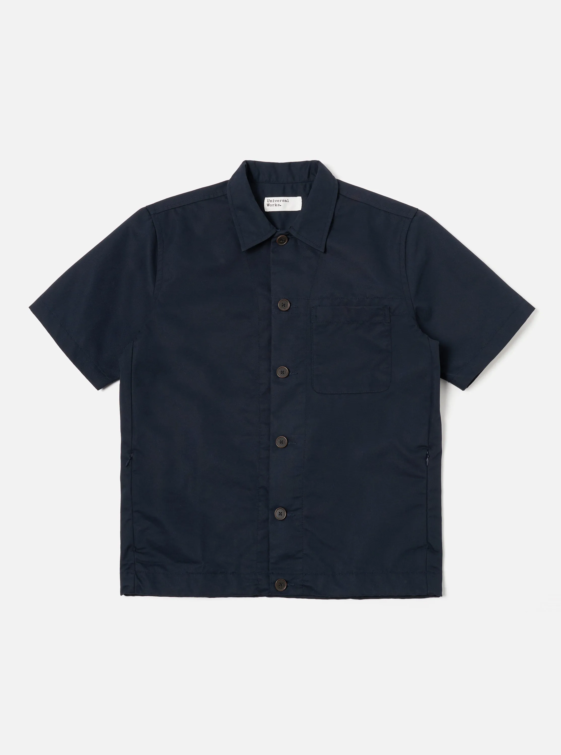 Universal Works Tech Overshirt in Navy Brushed Polytech sold by Universal Works