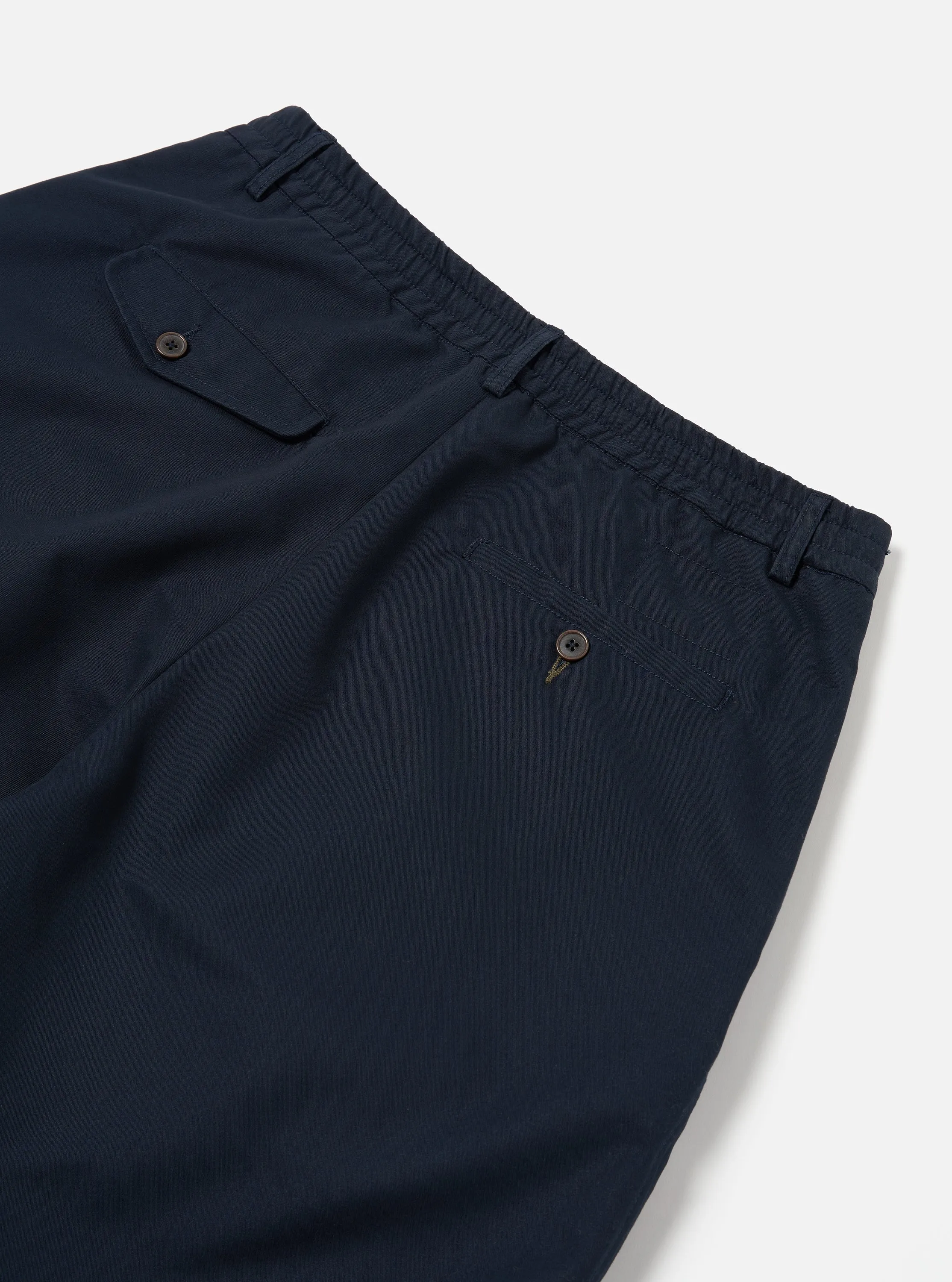 Universal Works Pleated Track Short in Navy Brushed Polytech sold by Universal Works product image thumbnail 4