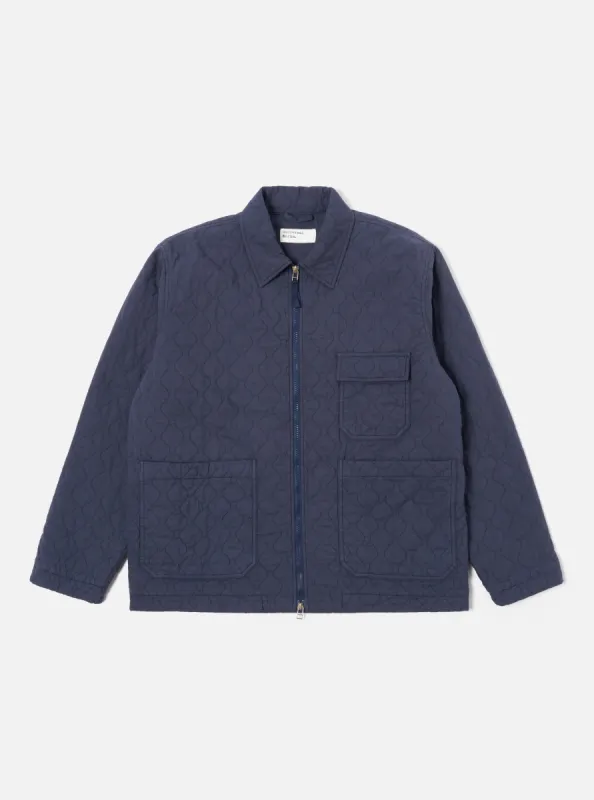 Universal Works Gower Jacket in Dark Navy Quilt Cotton sold by Universal Works