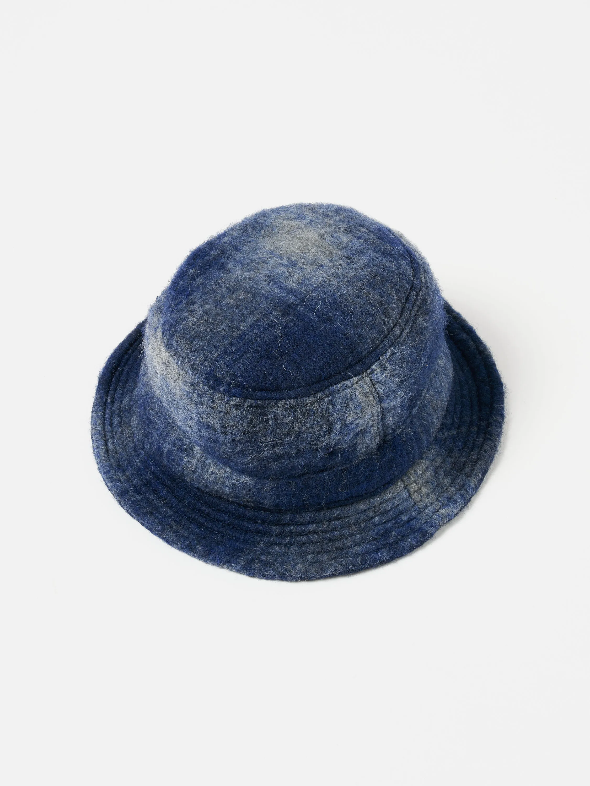 Universal Works Bucket Hat in Navy/Grey Fresco Fleece sold by Universal Works product image thumbnail 2