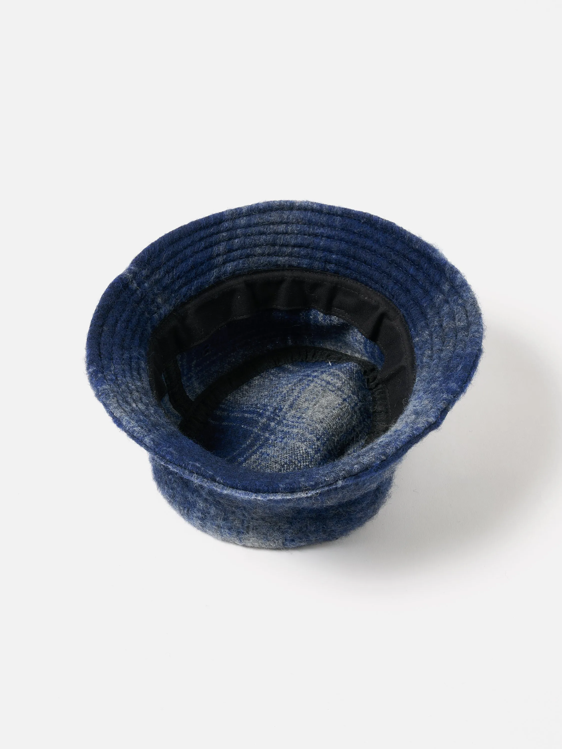 Universal Works Bucket Hat in Navy/Grey Fresco Fleece sold by Universal Works product image thumbnail 4
