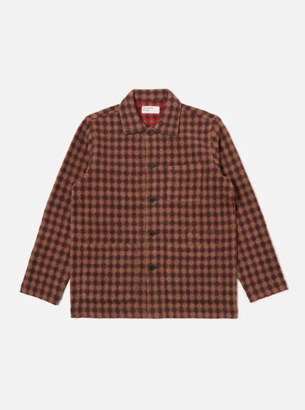 Universal Works Bakers Overshirt in Brown Wool Alpaca Mix sold by Universal Works