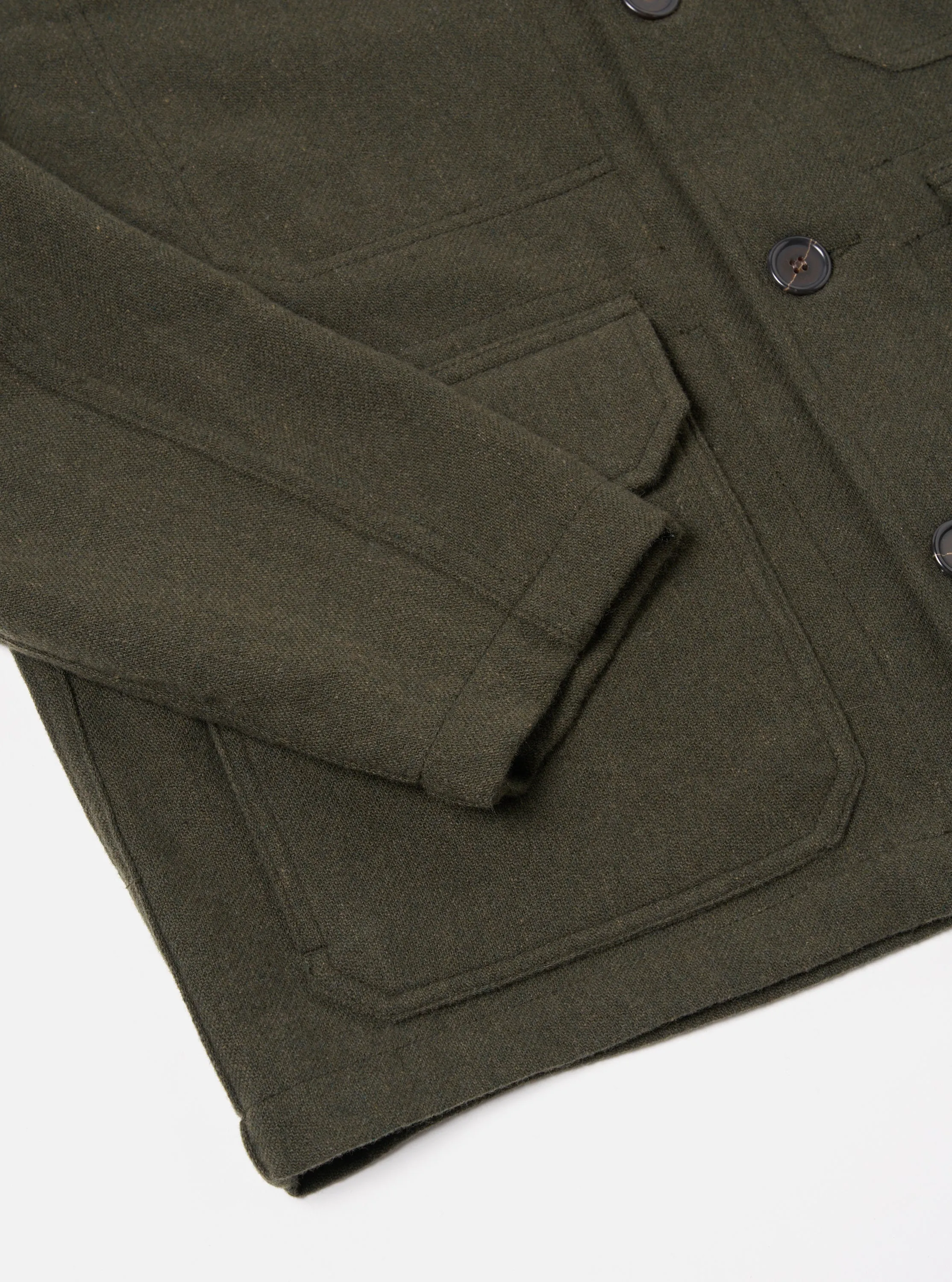 Universal Works Utility Jacket in Olive Recycled Soft Wool sold by Universal Works product image thumbnail 5