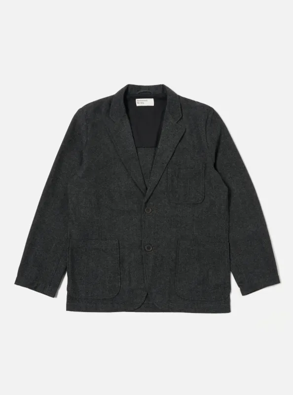 Universal Works Two Button Jacket in Grey Anders Wool Upcycled sold by Universal Works