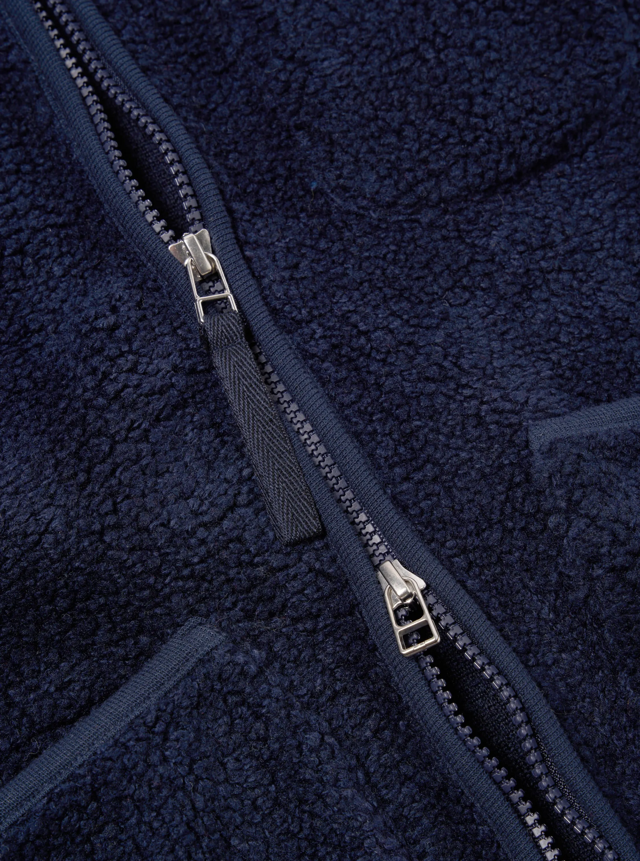Universal Works Zip Gilet in Navy Mountain Fleece sold by Universal Works product image thumbnail 4