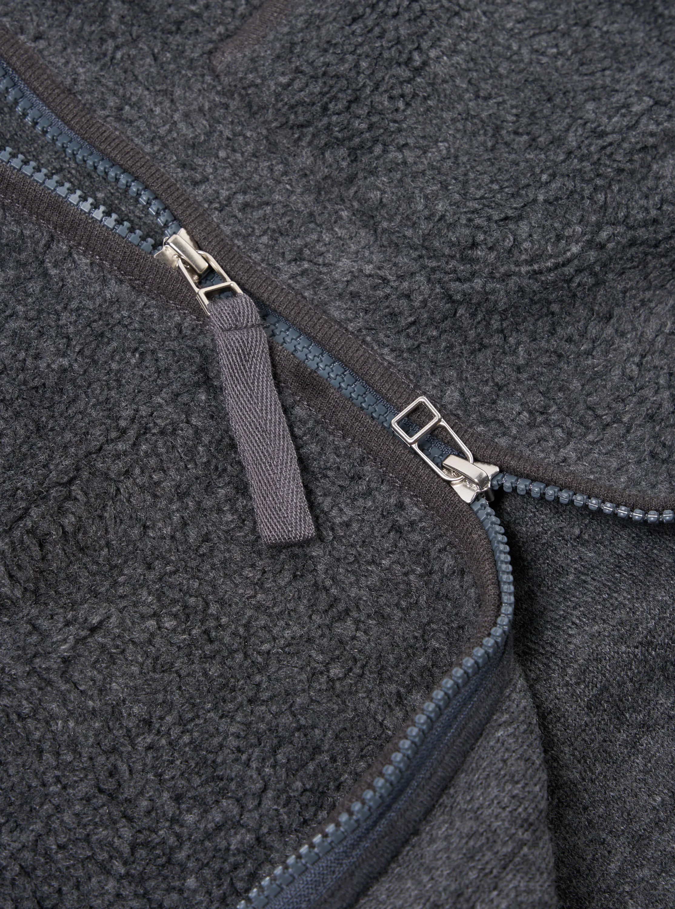 Universal Works Zip Gilet in Charcoal Mountain Fleece sold by Universal Works product image thumbnail 4