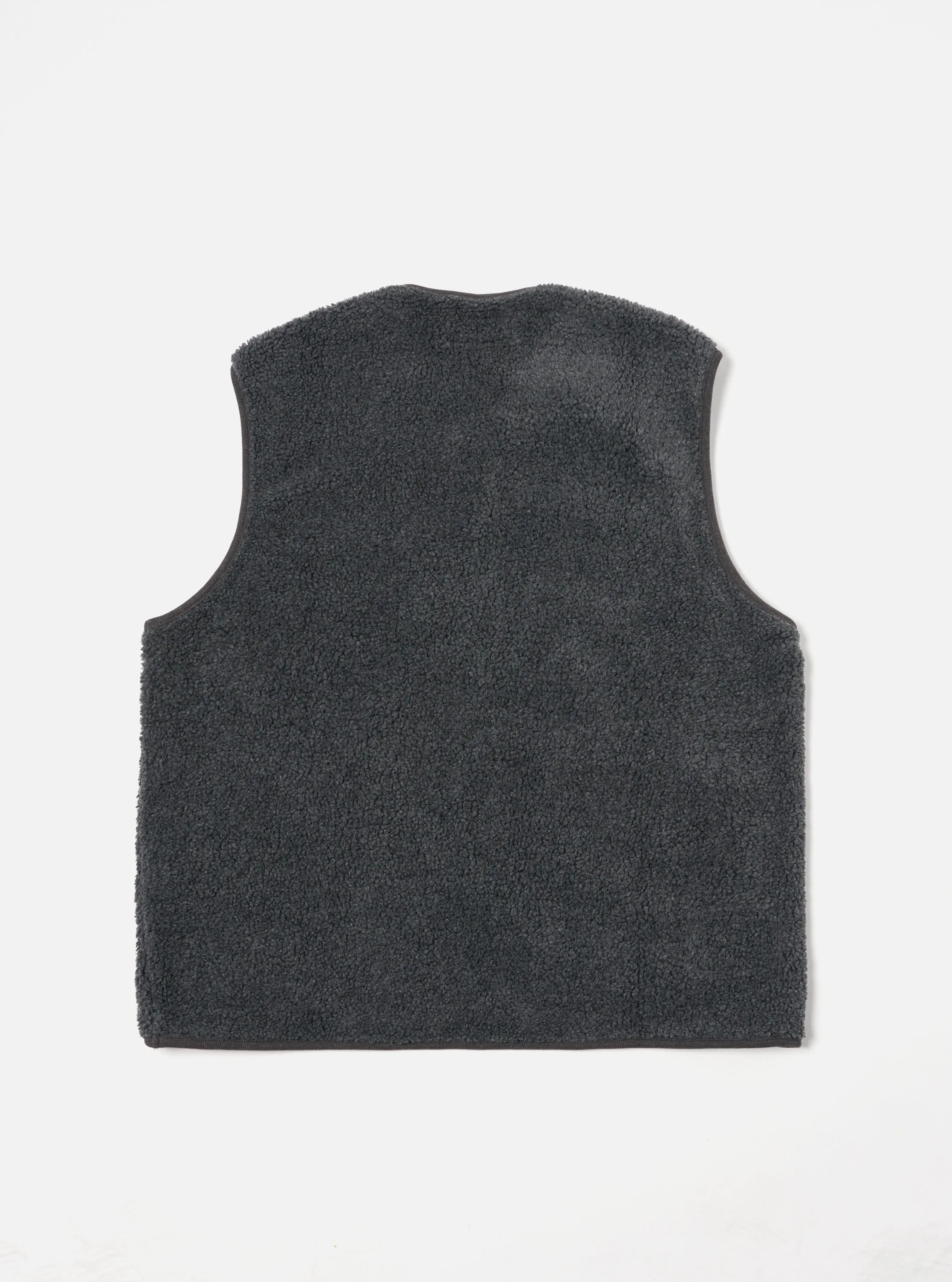 Universal Works Zip Gilet in Charcoal Mountain Fleece sold by Universal Works product image thumbnail 2