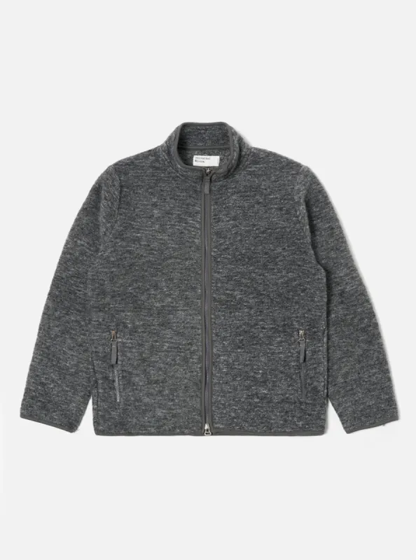 Universal Works Climbing Jacket in Grey Teddy Fleece sold by Universal Works