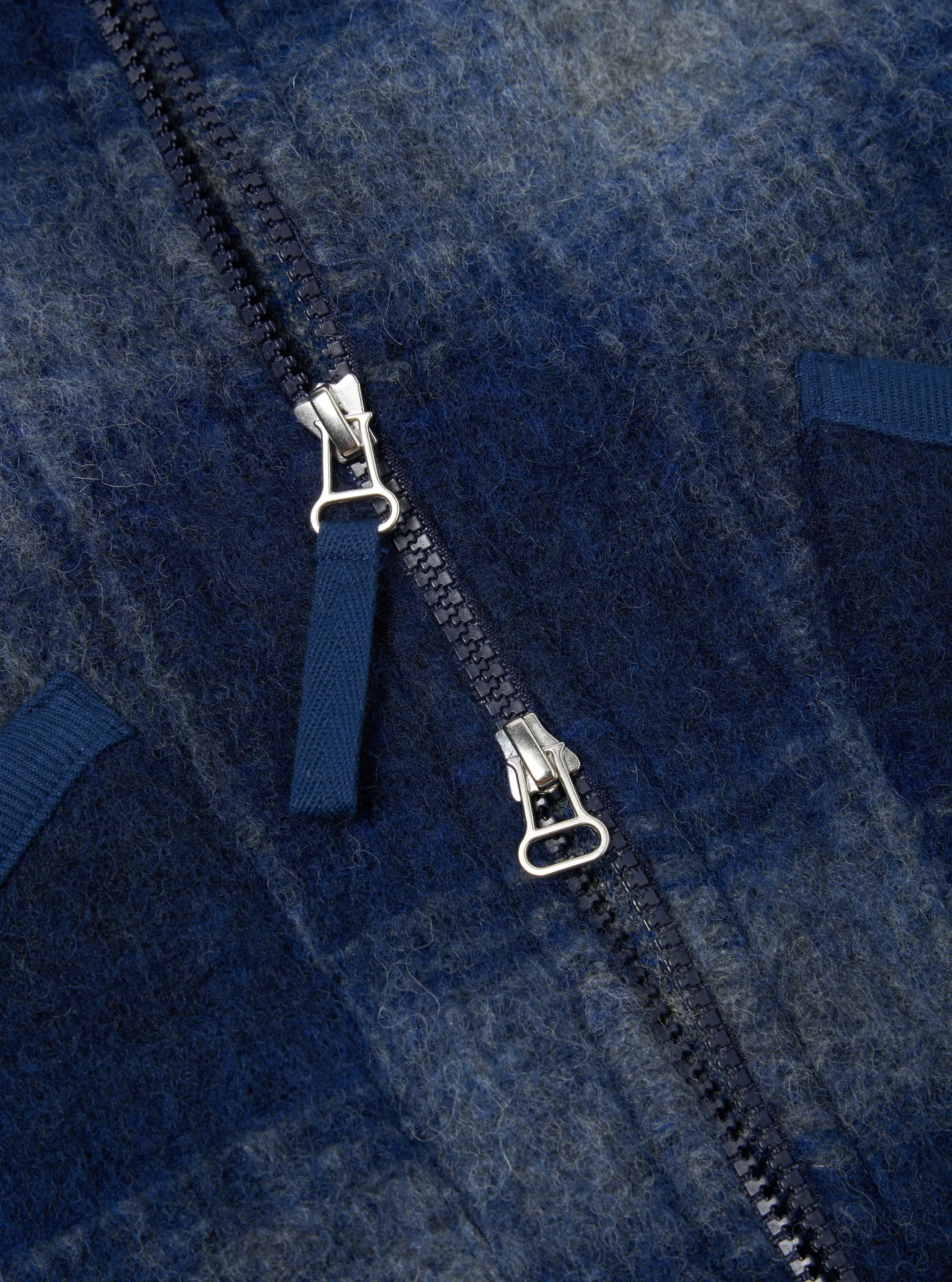 Universal Works Zip Waistcoat in Navy/Grey Fresco Fleece sold by Universal Works product image thumbnail 4