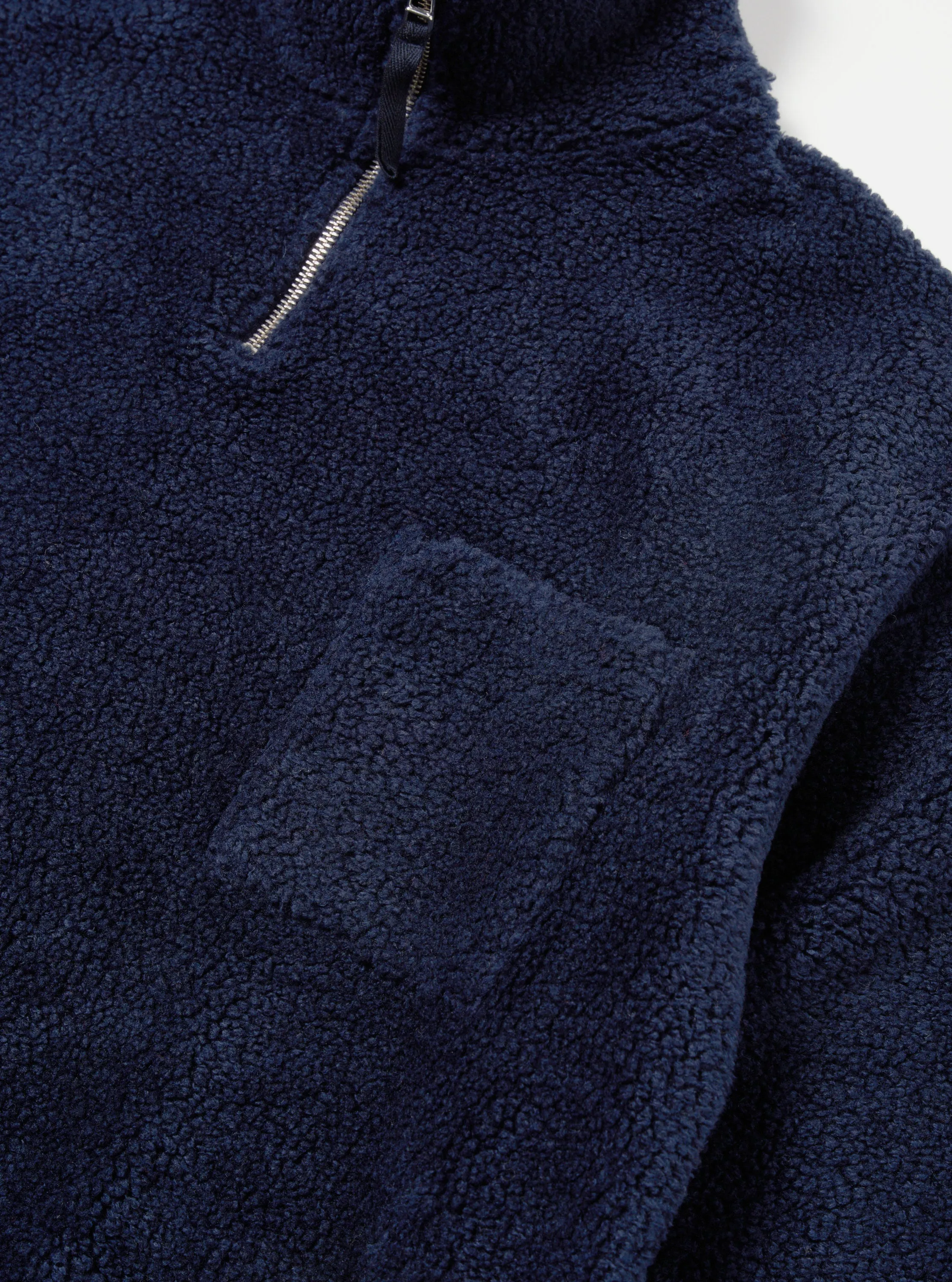 Universal Works Ramsay Quarter Zip in Navy Mountain Fleece sold by Universal Works product image thumbnail 4