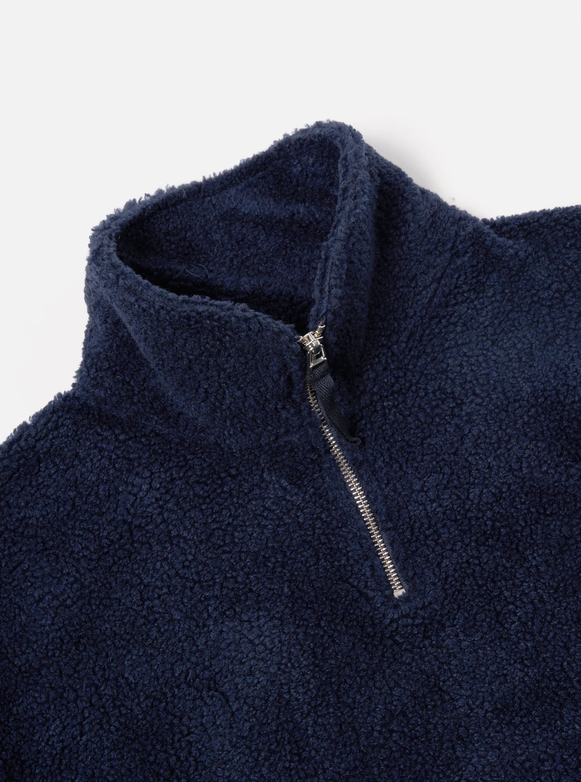 Universal Works Ramsay Quarter Zip in Navy Mountain Fleece sold by Universal Works product image thumbnail 3