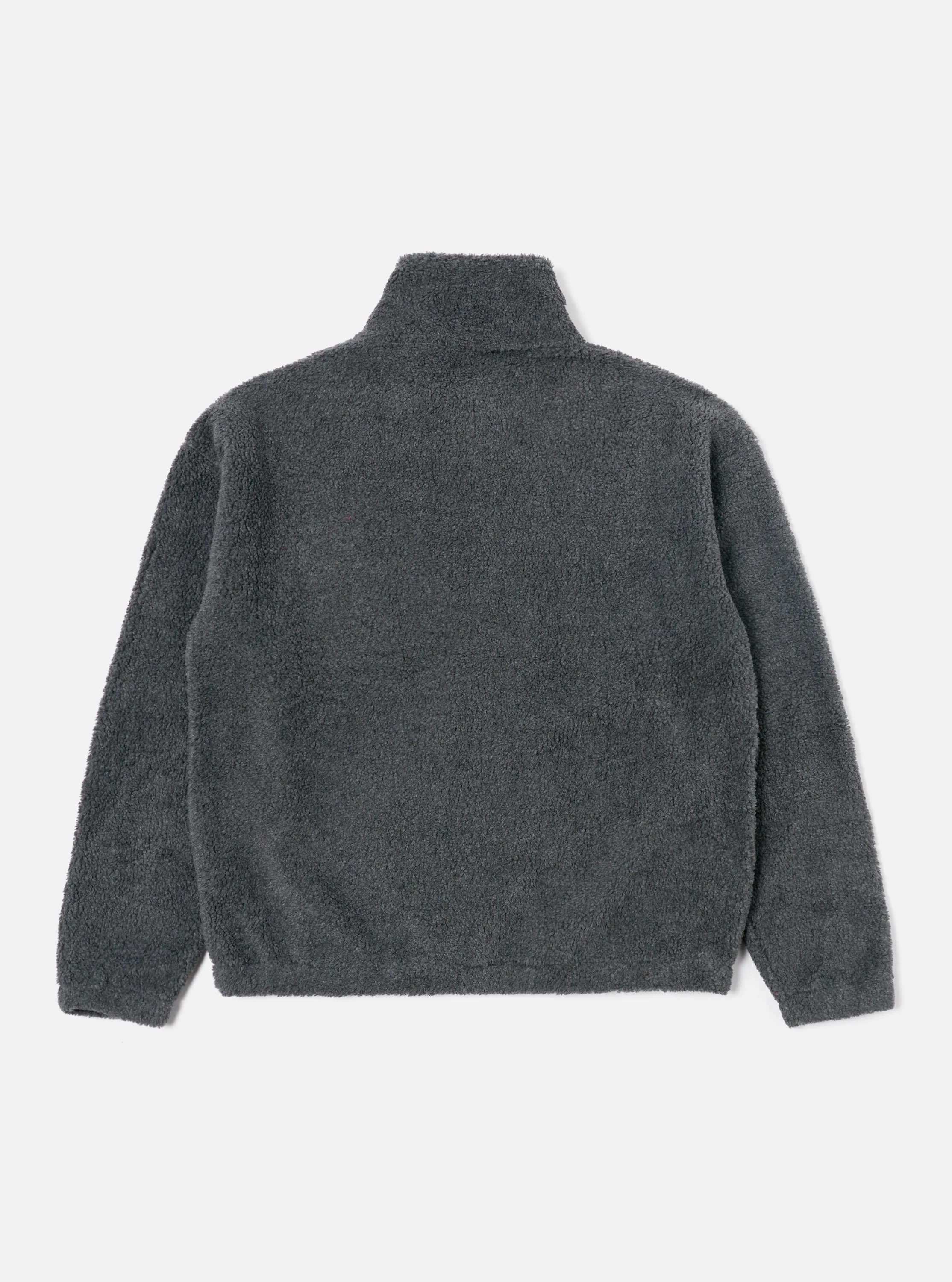Universal Works Ramsay Quarter Zip in Charcoal Mountain Fleece sold by Universal Works product image thumbnail 2