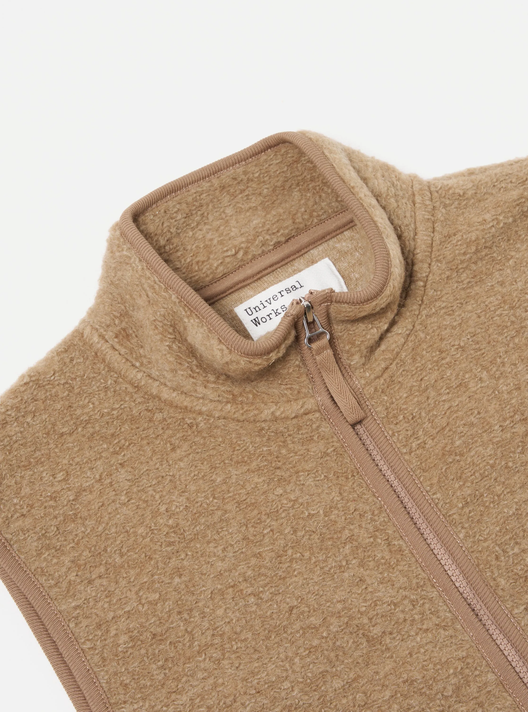 Universal Works Climbing Gilet in Sand Teddy Fleece sold by Universal Works product image thumbnail 3