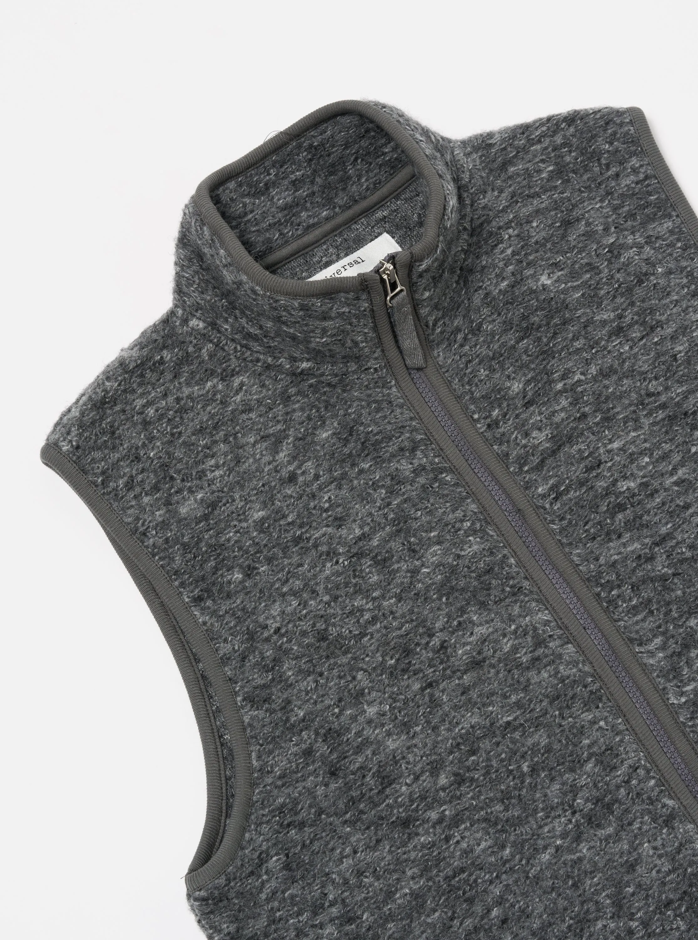 Universal Works Climbing Gilet in Grey Teddy Fleece sold by Universal Works product image thumbnail 3