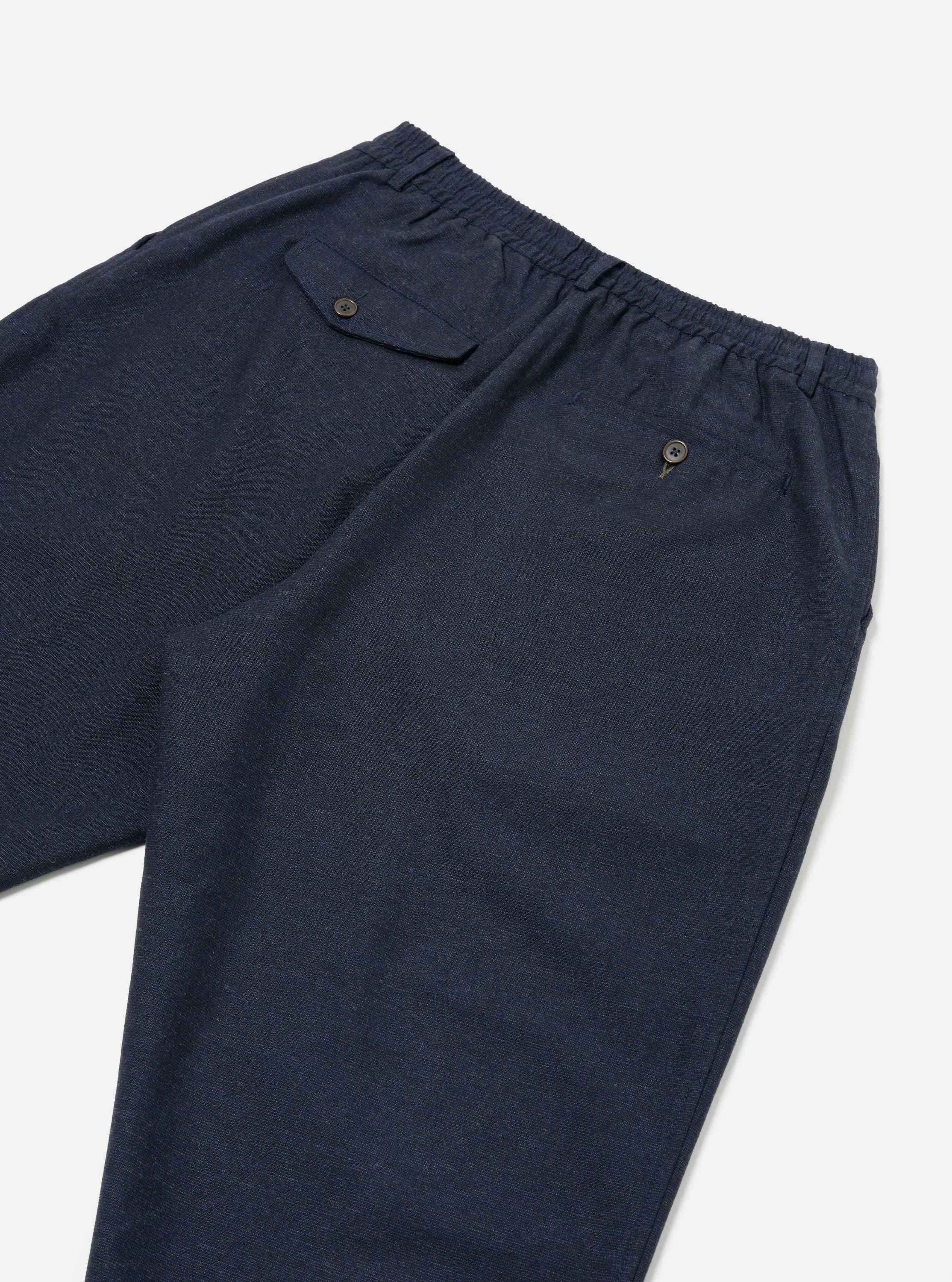 Universal Works Pleated Track Pant in Navy Birdseye Tweed sold by Universal Works product image thumbnail 4