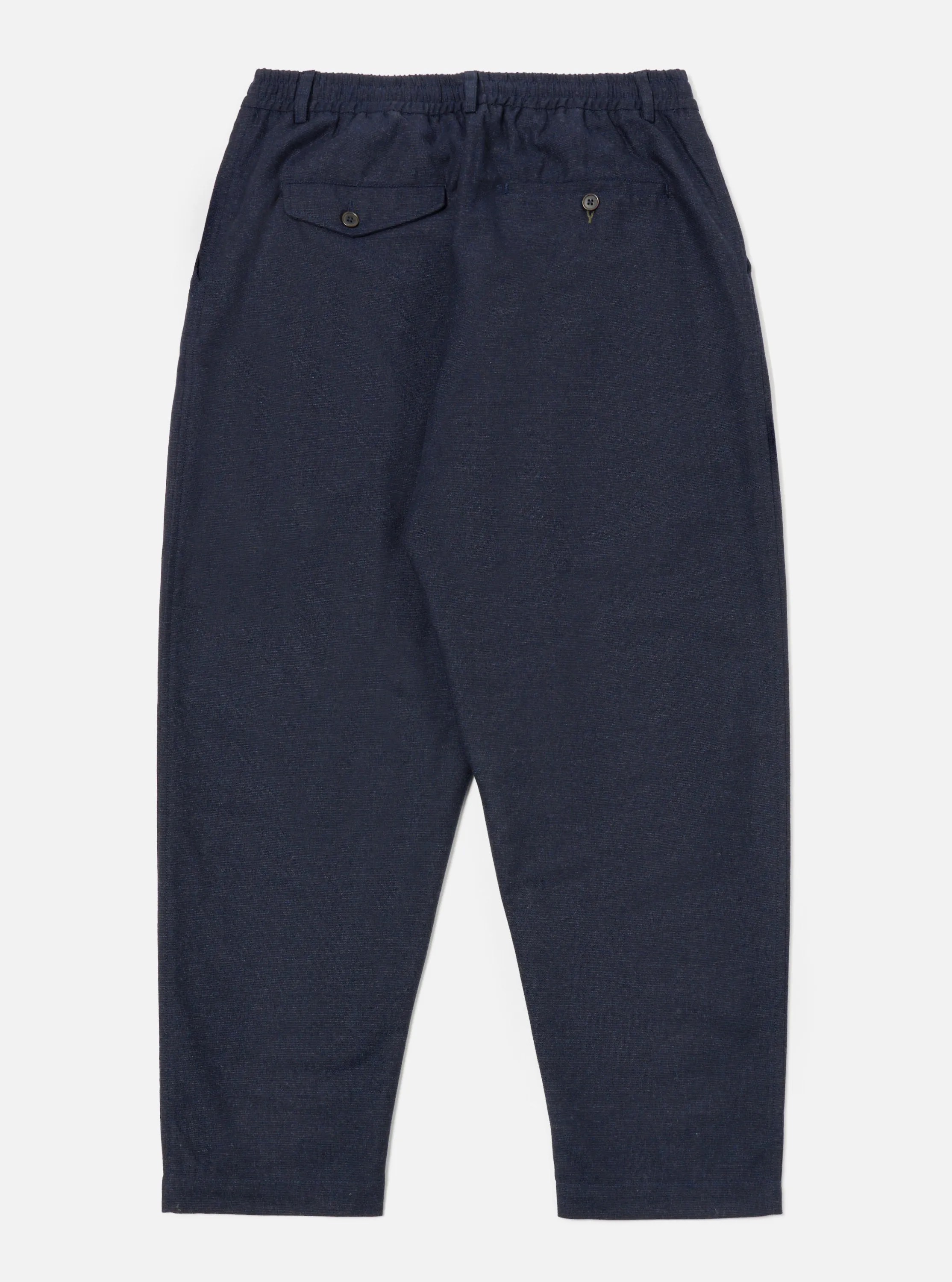 Universal Works Pleated Track Pant in Navy Birdseye Tweed sold by Universal Works product image thumbnail 2