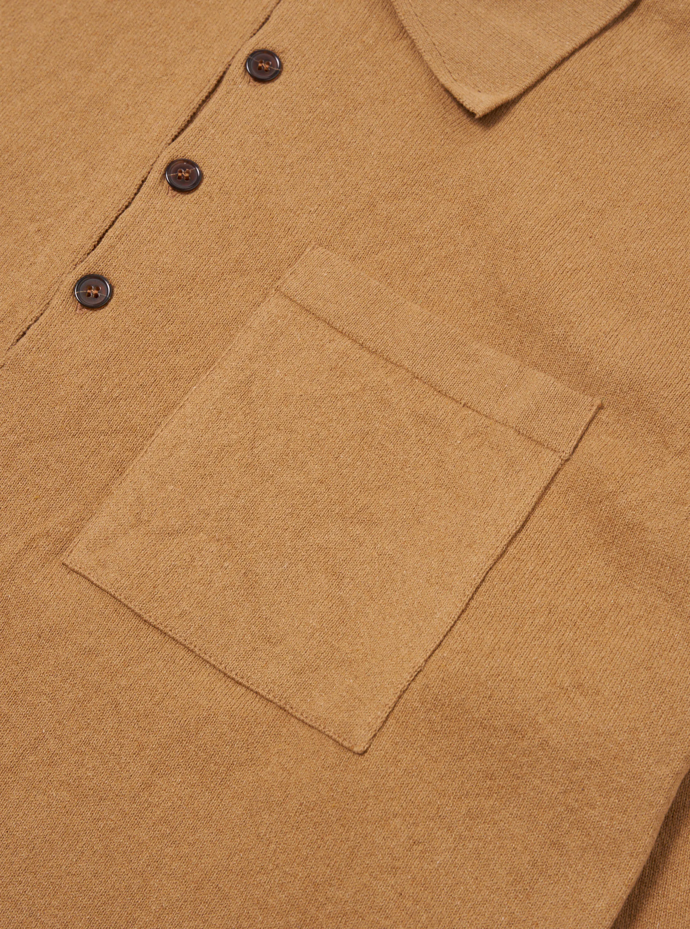 Universal Works L/S Pullover Knit Shirt in Cumin Eco Cotton sold by Universal Works product image thumbnail 4