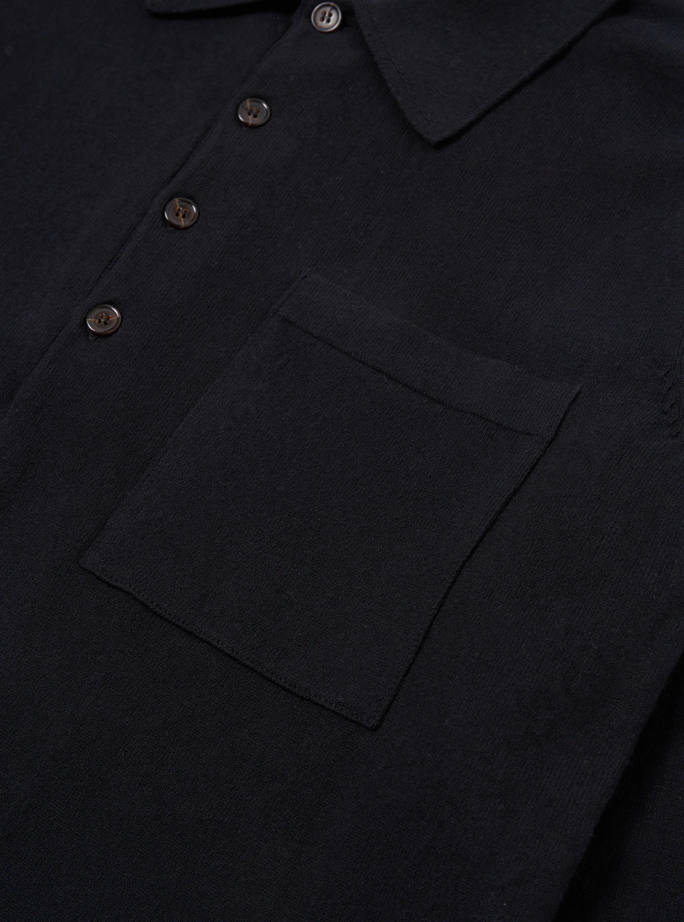 Universal Works L/S Pullover Knit Shirt in Black Eco Cotton sold by Universal Works product image thumbnail 4