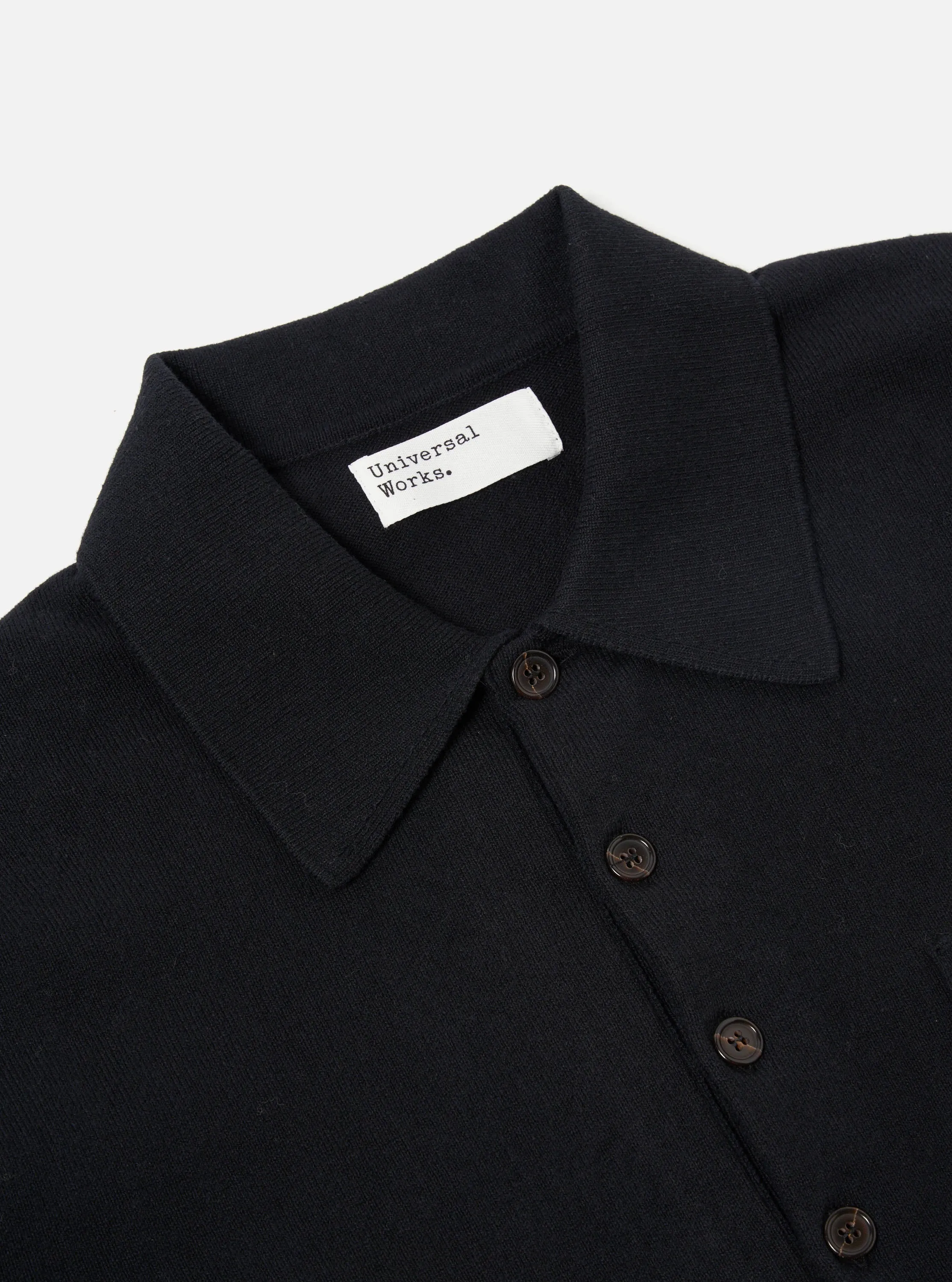 Universal Works L/S Pullover Knit Shirt in Black Eco Cotton sold by Universal Works product image thumbnail 3