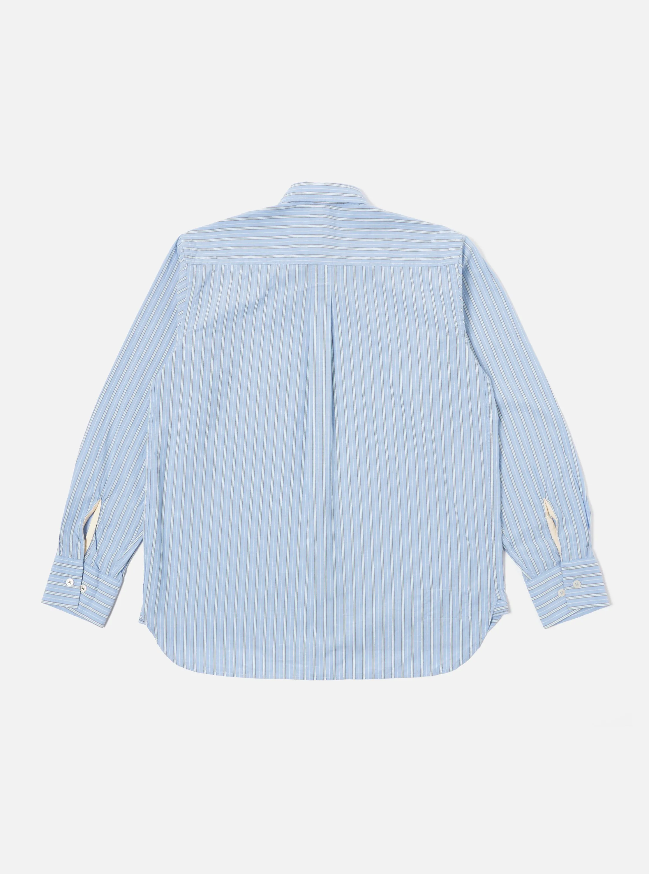 Universal Works Lazy Day Shirt in Blue Chelsea Cotton Stripe sold by Universal Works product image thumbnail 2
