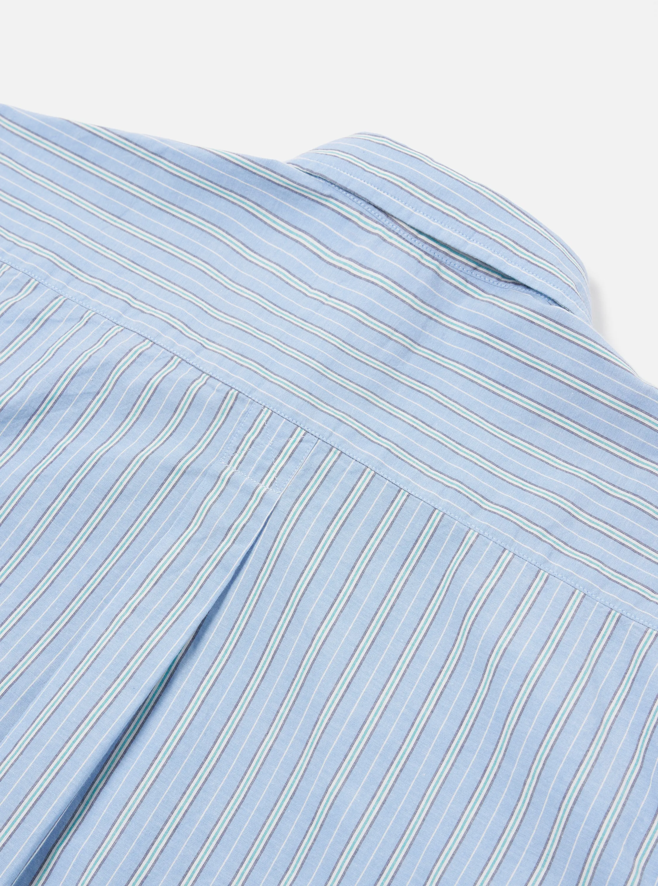 Universal Works Lazy Day Shirt in Blue Chelsea Cotton Stripe sold by Universal Works product image thumbnail 4