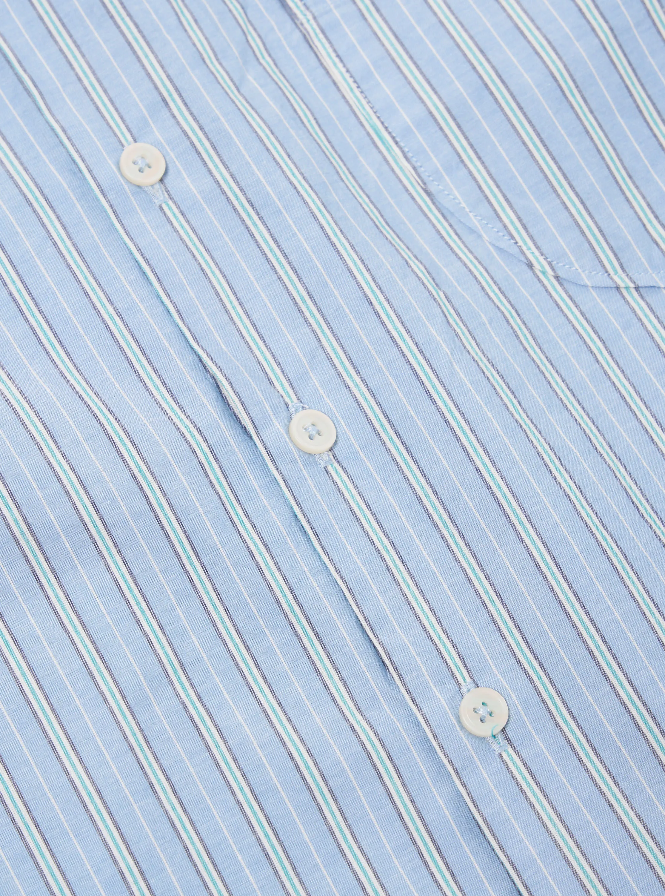 Universal Works Lazy Day Shirt in Blue Chelsea Cotton Stripe sold by Universal Works product image thumbnail 5