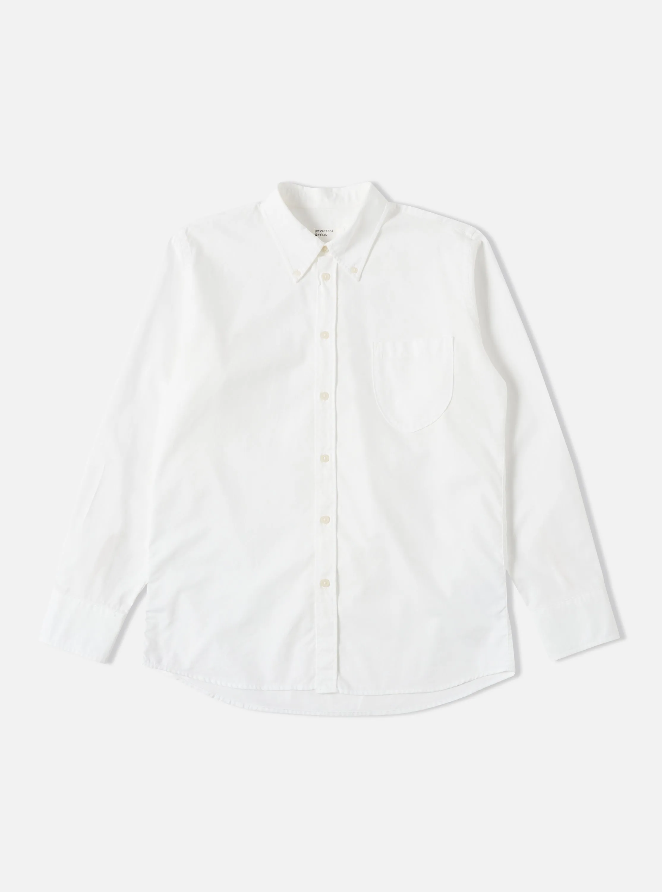 Universal Works Daybrook Shirt in White Organic Oxford sold by Universal Works