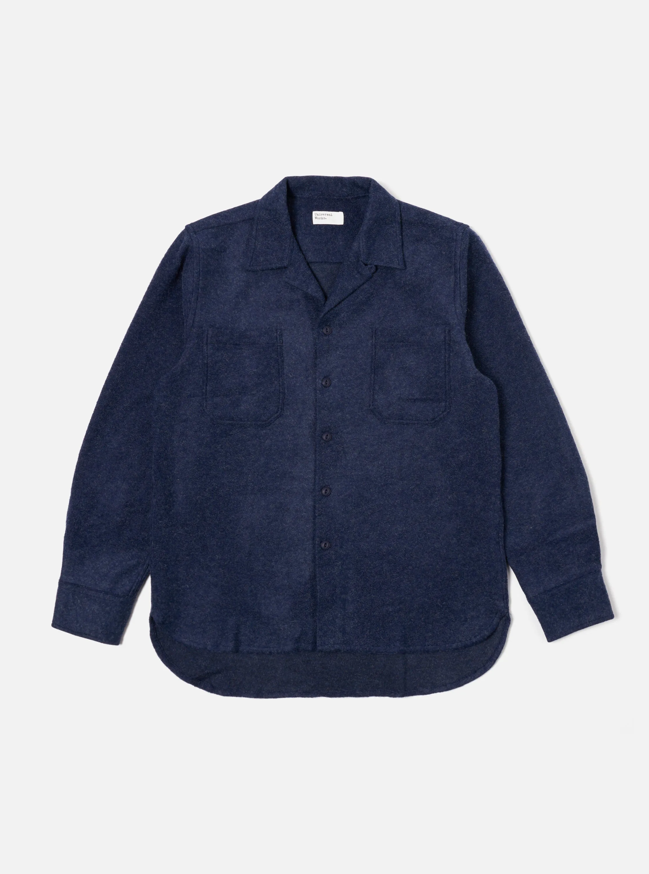 Universal Works Work Shirt in Navy Dam Marl sold by Universal Works