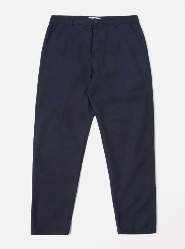Universal Works Military Chino in Navy Birdseye Tweed sold by Universal Works