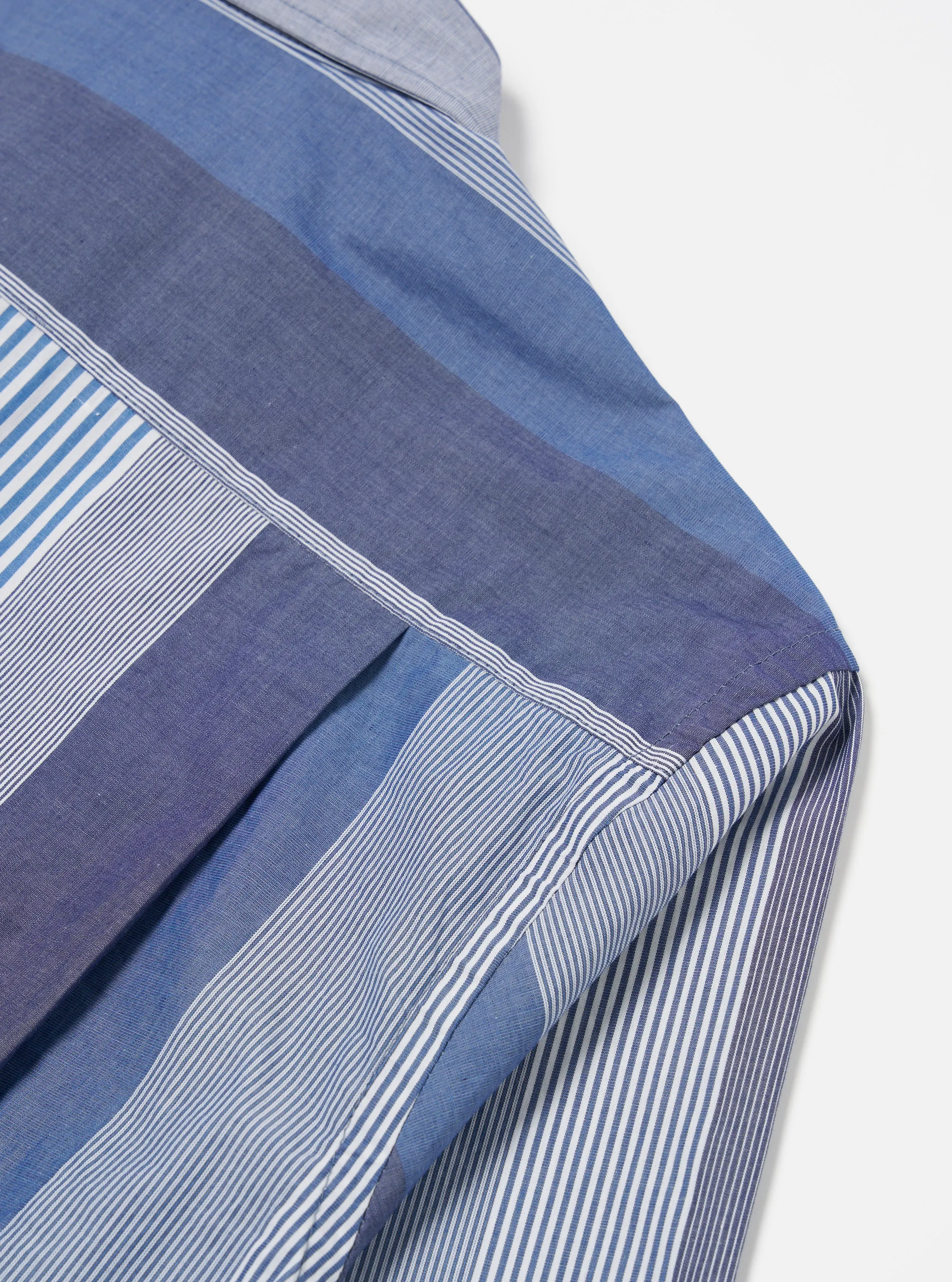 Universal Works Square Pocket Shirt in Blue Multi Stripe Cotton sold by Universal Works product image thumbnail 4