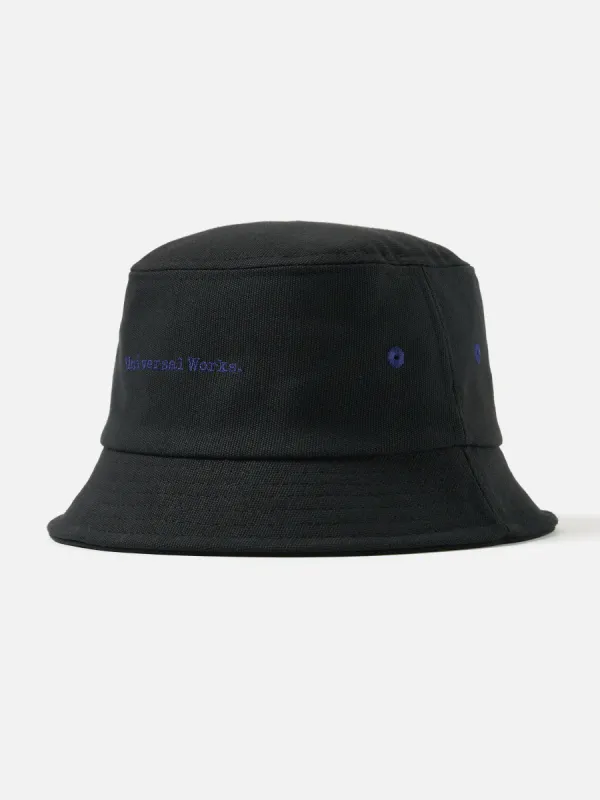 Universal Works Lewis Hat in Black Canvas sold by Universal Works