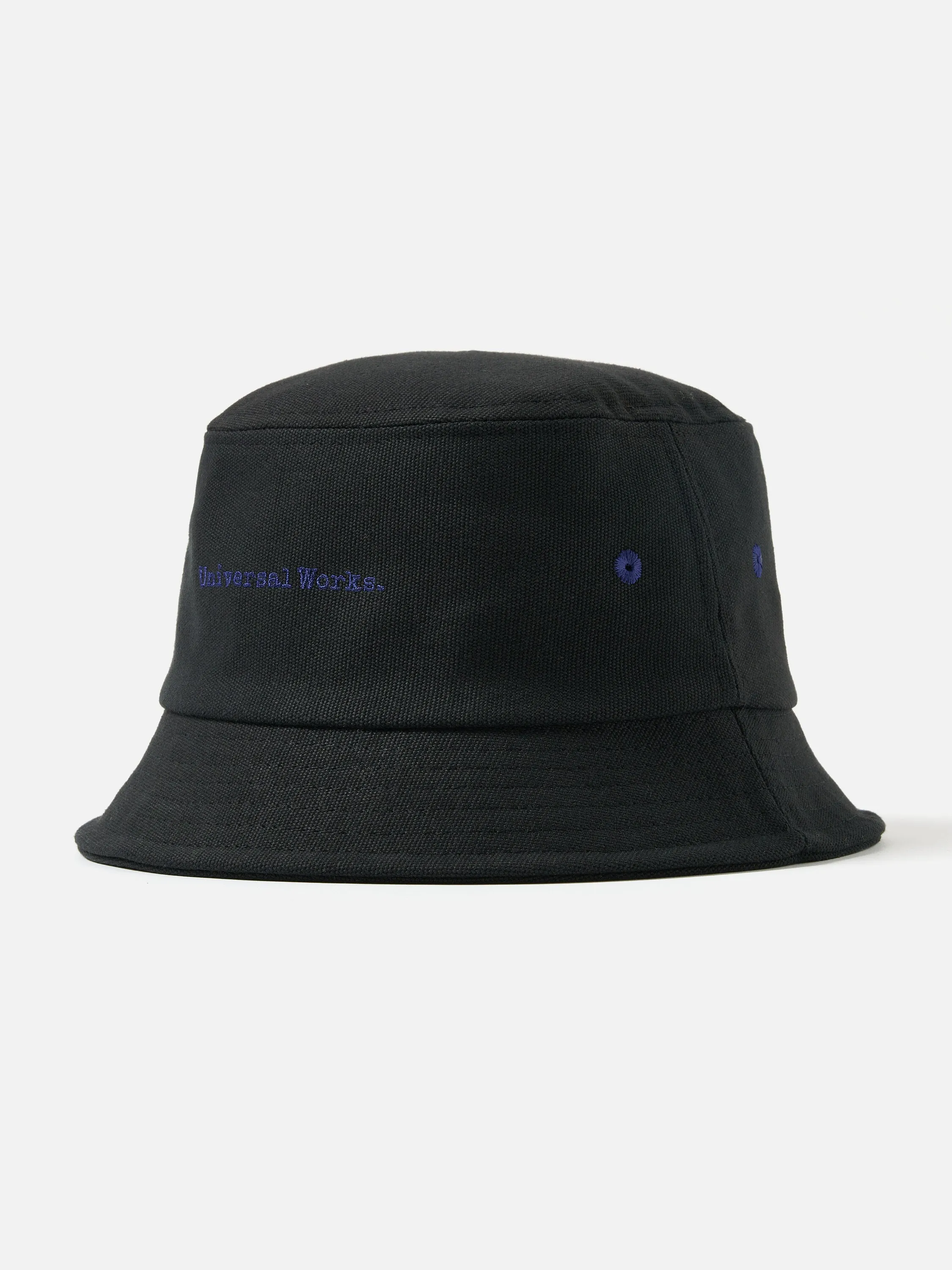 Universal Works Lewis Hat in Black Canvas sold by Universal Works