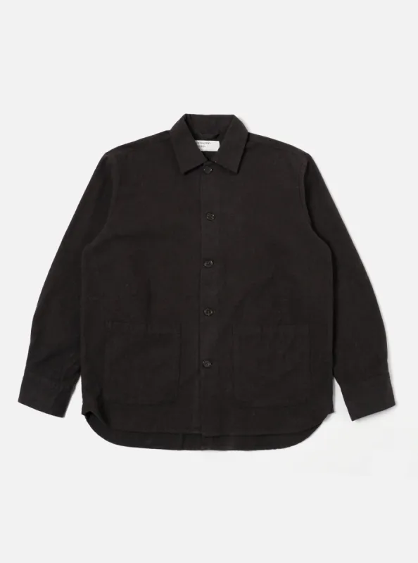 Universal Works Travail Overshirt in Brown Soft Flannel Cotton sold by Universal Works