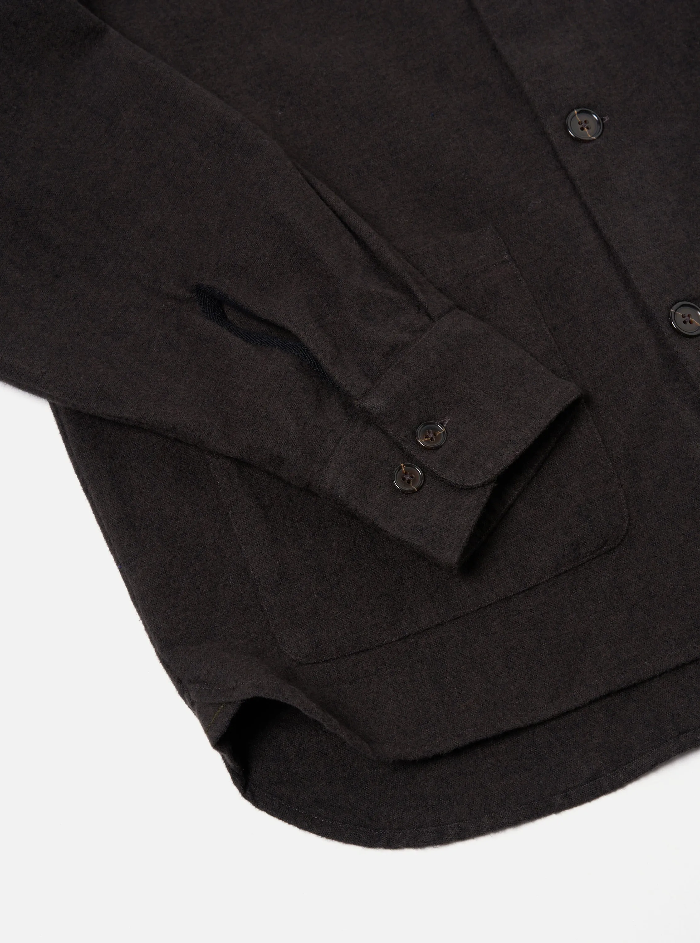 Universal Works Travail Overshirt in Brown Soft Flannel Cotton sold by Universal Works product image thumbnail 5